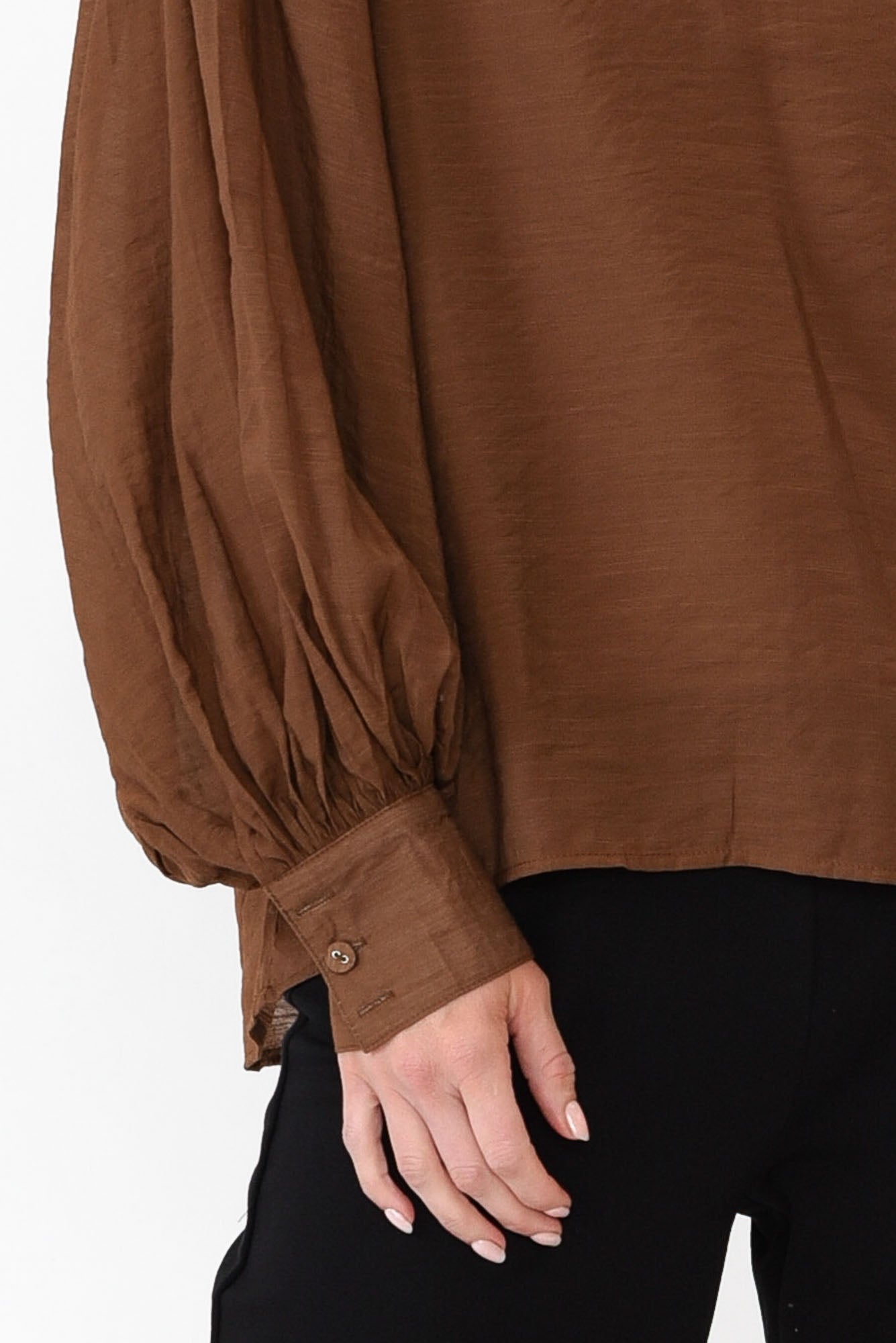 Kane Chocolate Cotton Blend Top