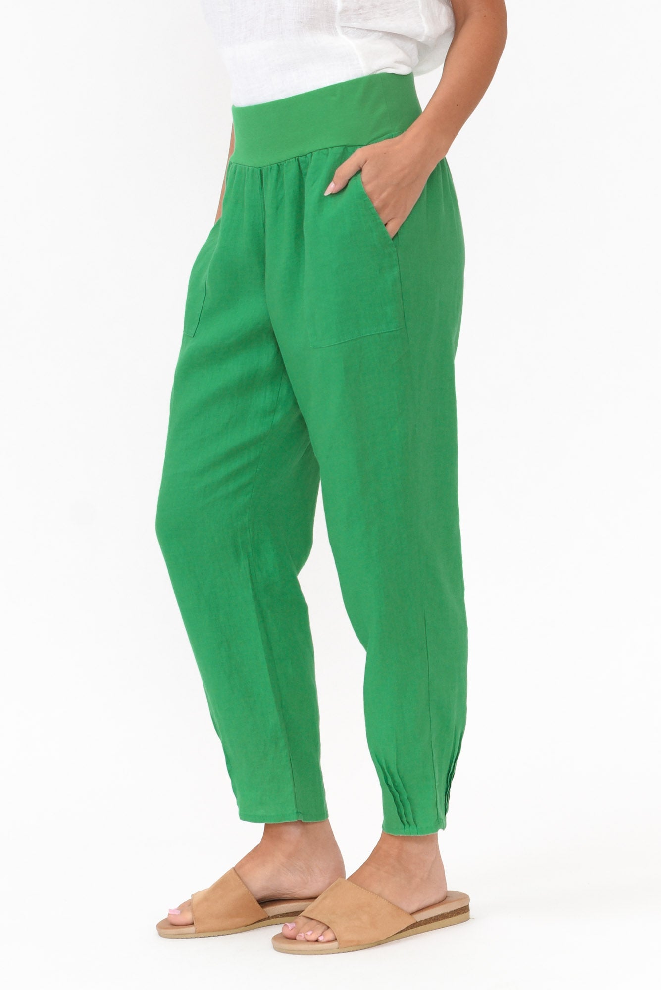 Tatum Green Linen Pant