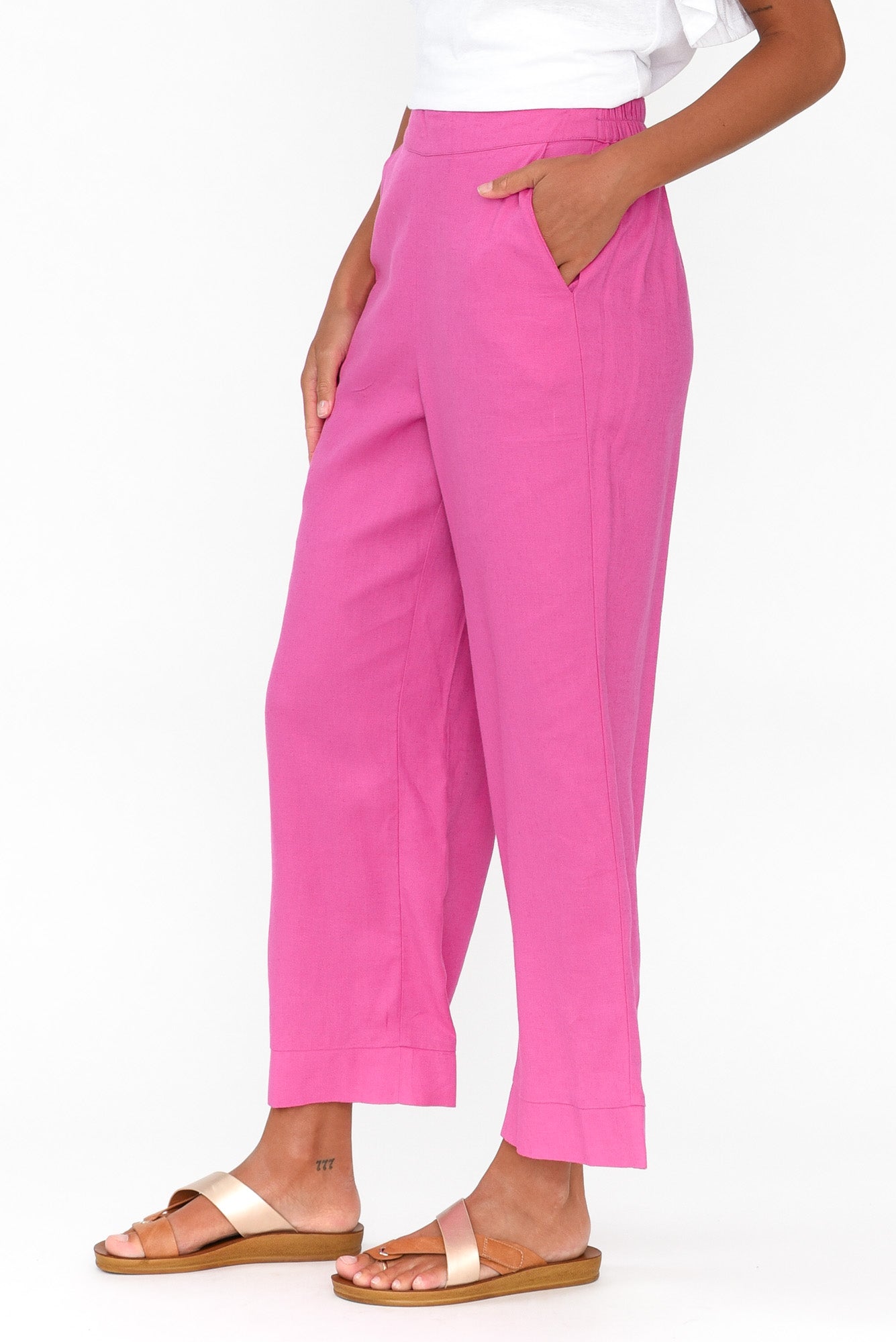 Parker Hot Pink Linen Blend Pant