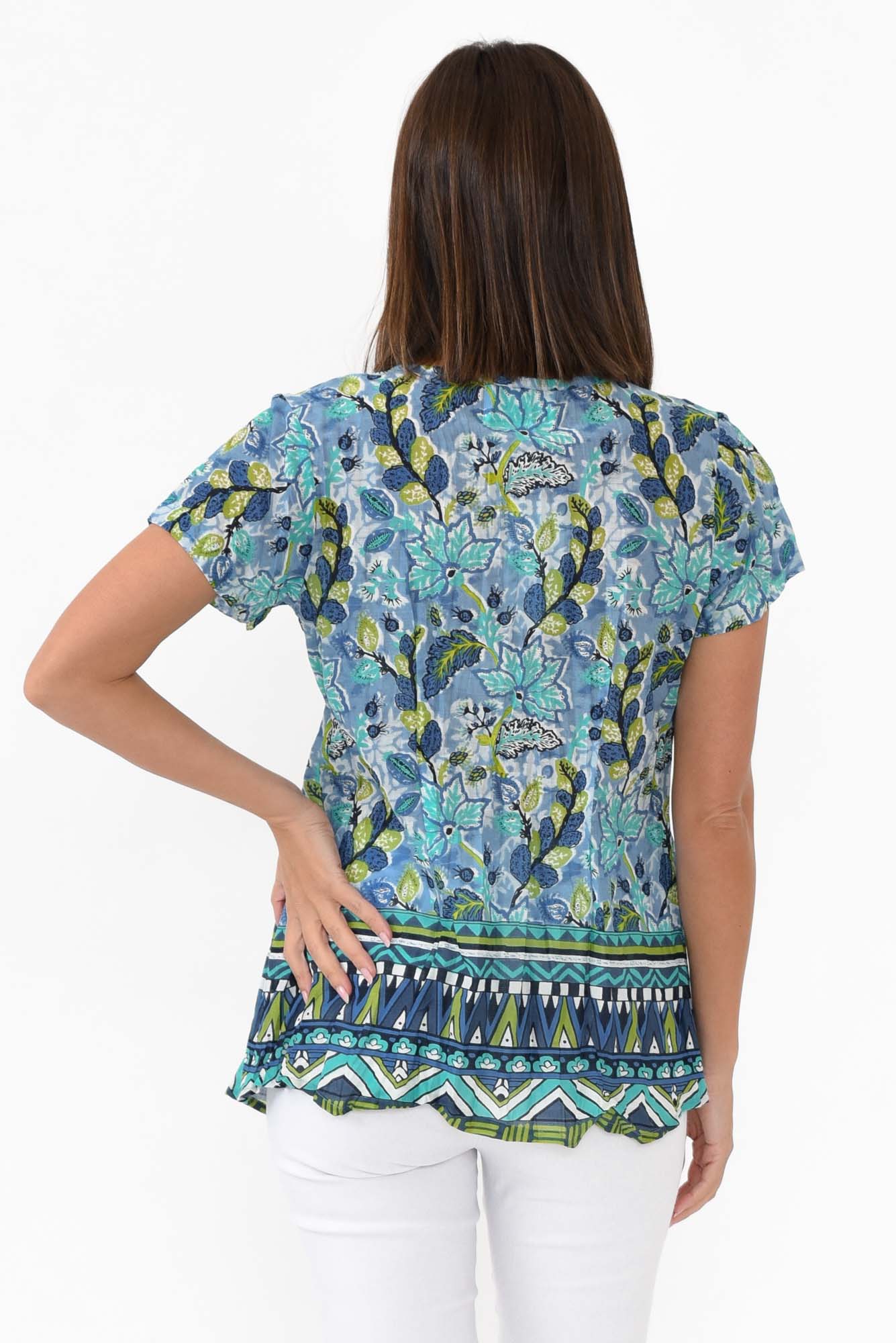 Fia Blue Botanic Cotton Top