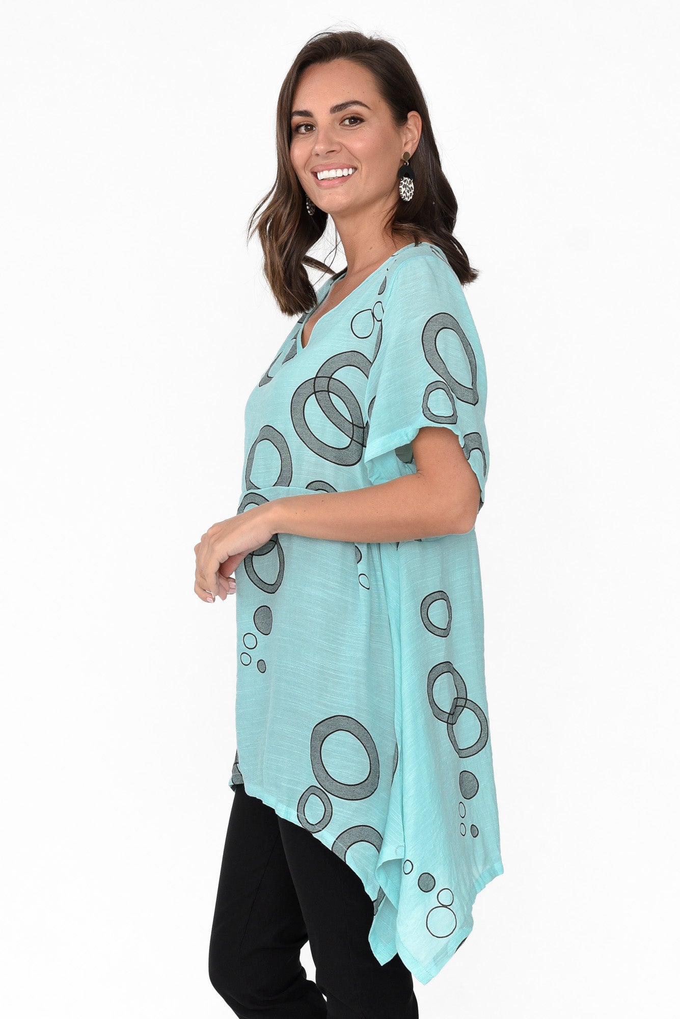 Johnnie Blue Abstract Waterfall Top