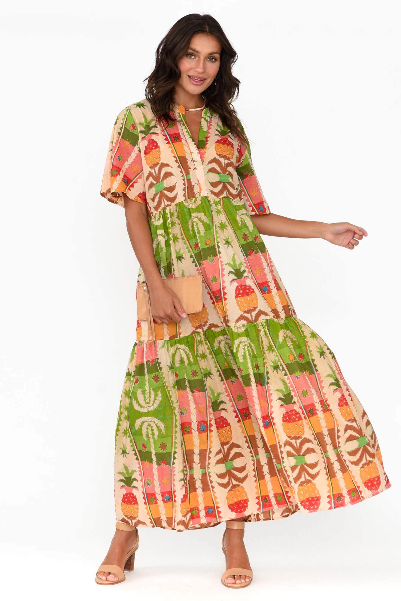Lynwood Tropical Cotton Maxi Dress