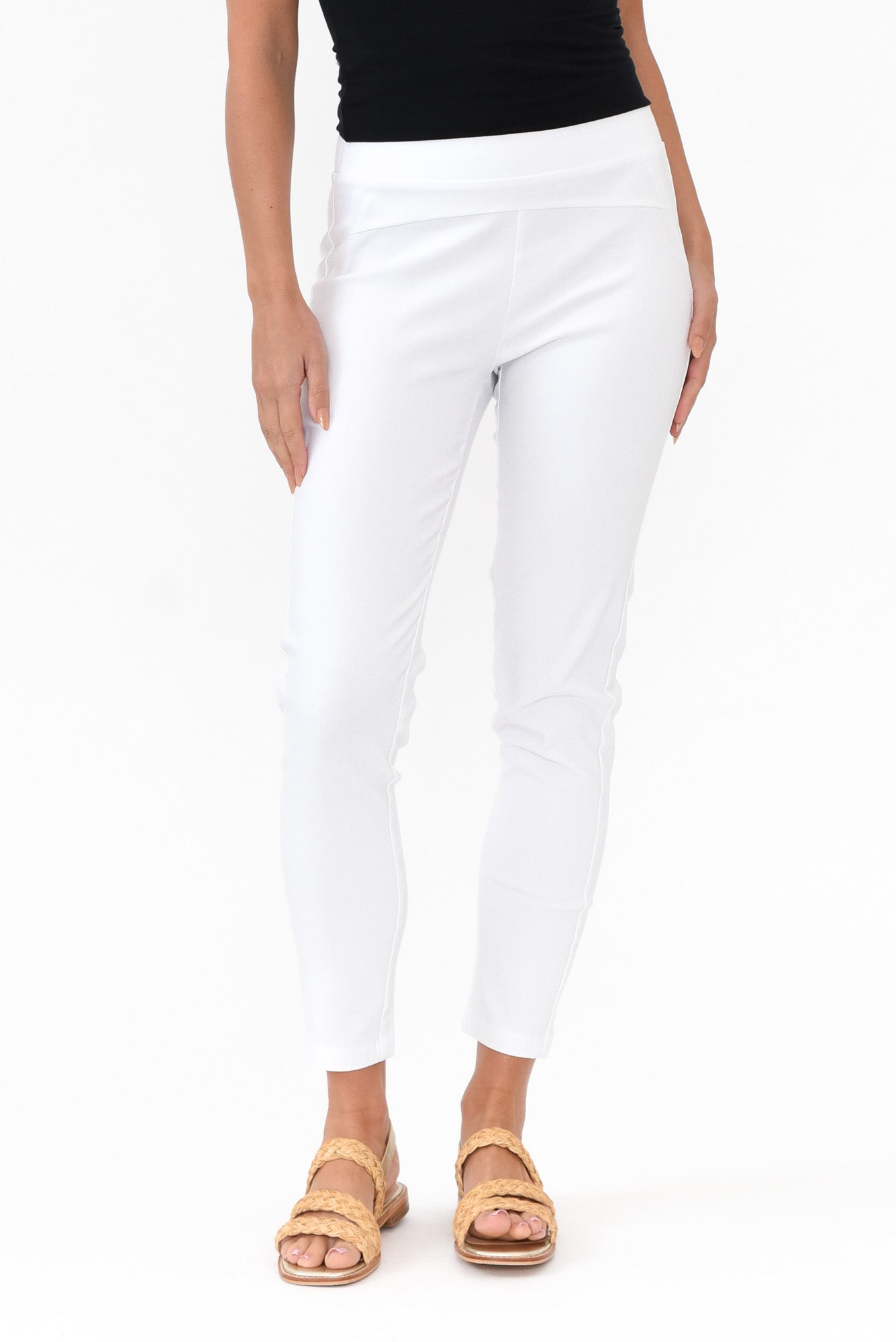 Olympia White Straight 7/8 Pant