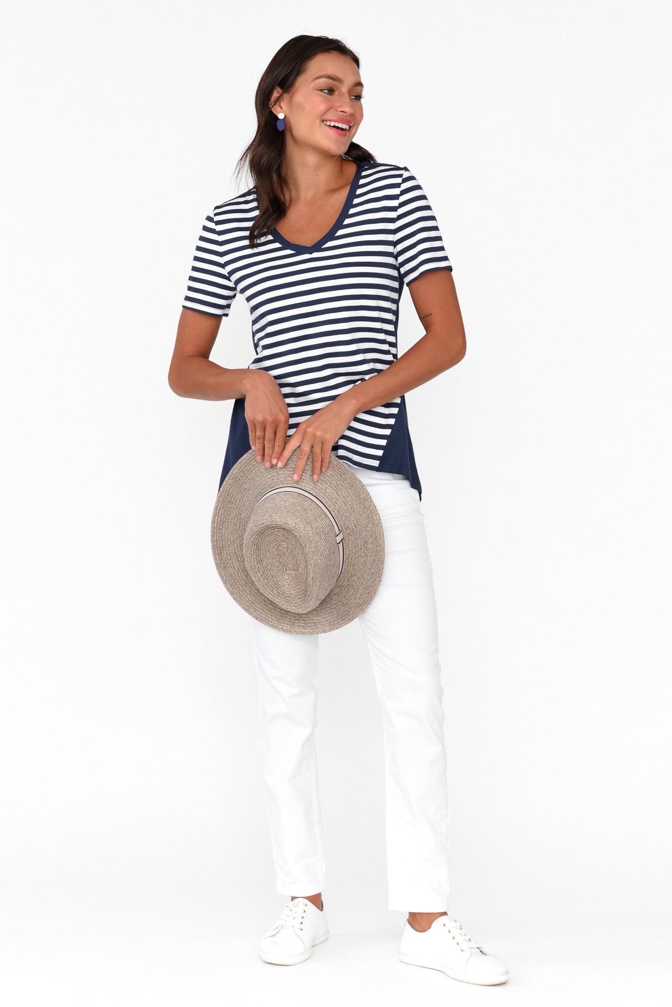 Luella Navy Stripe Cotton Tee