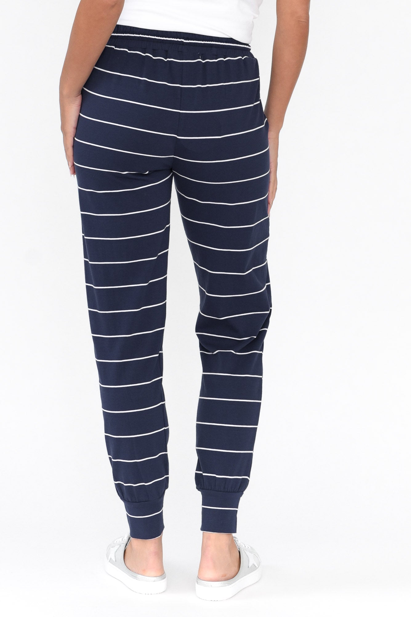 Navy Pinstripe Cotton Everyday Tie Pant