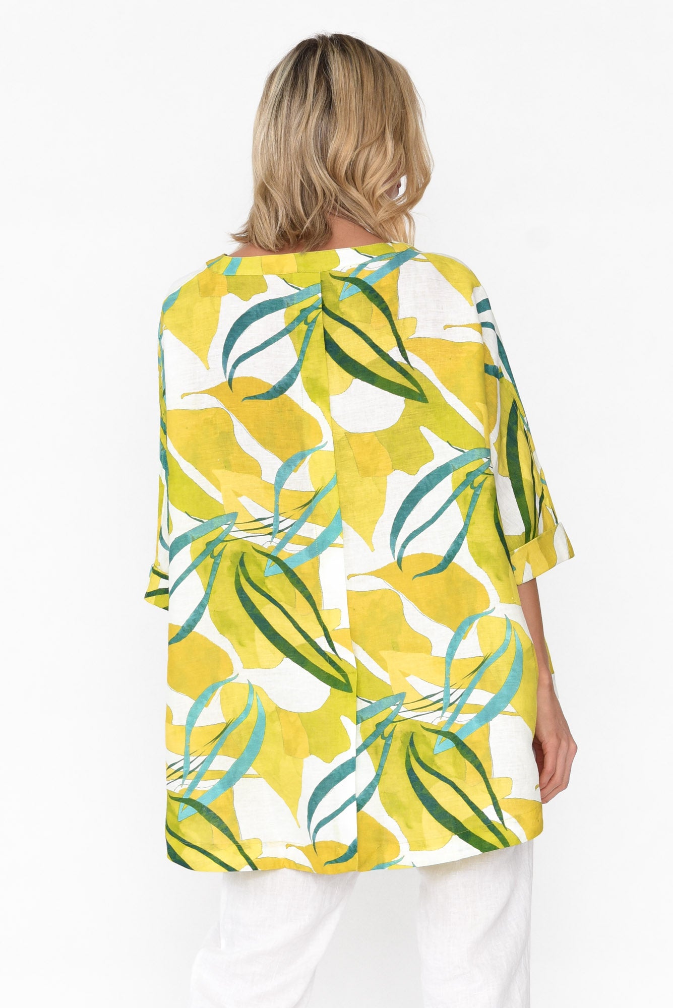 Huxton Yellow Garden Pleat Top