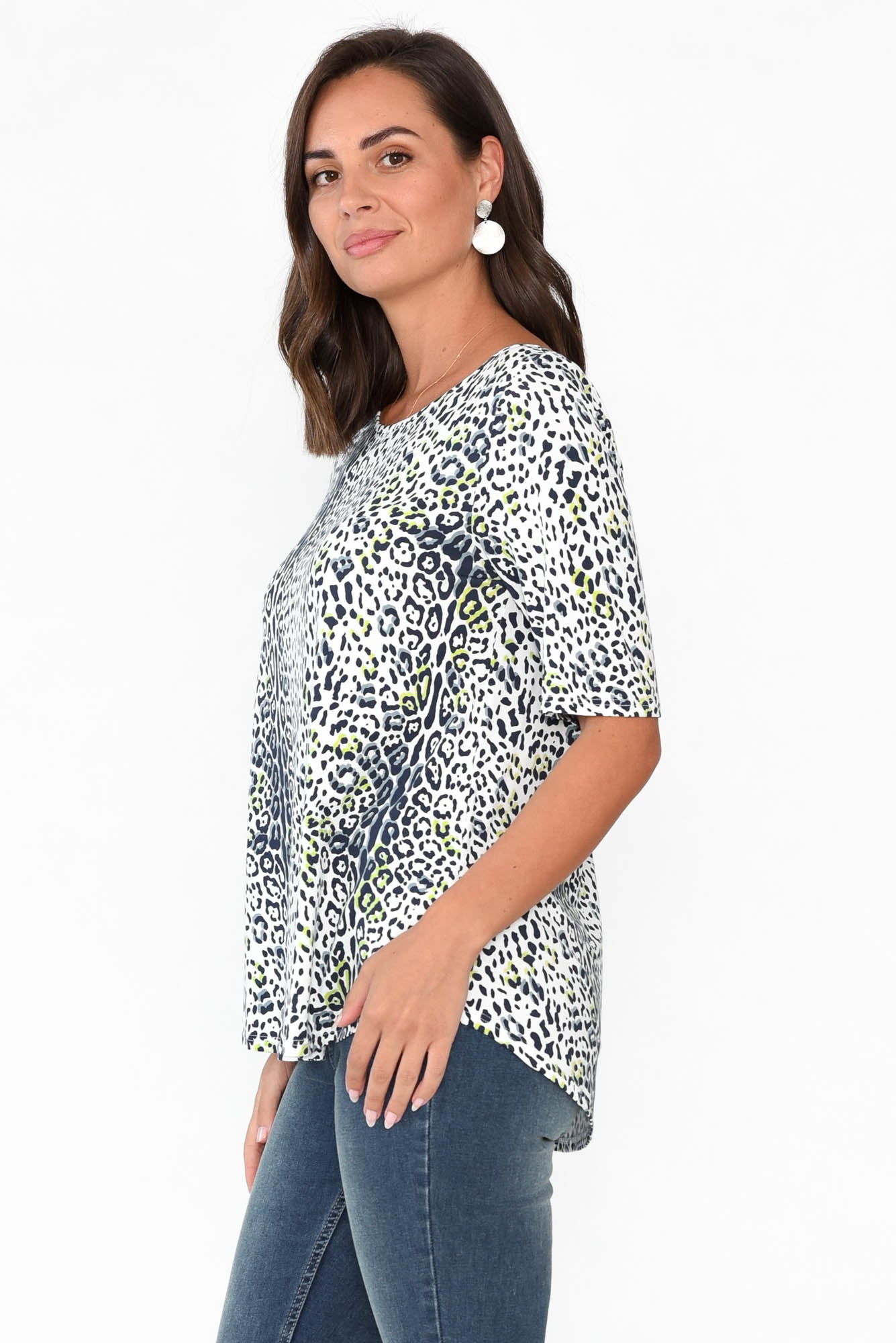 Blue Jaguar Half Sleeve Micro Modal Top
