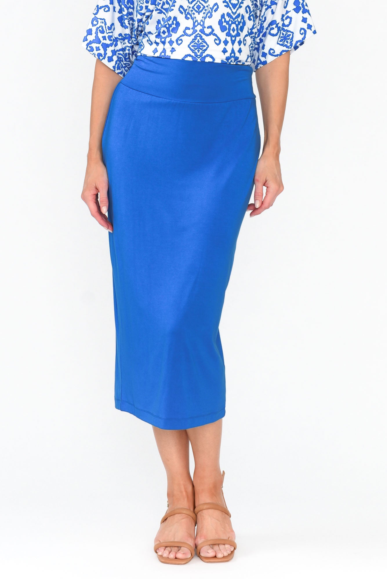 Cobalt Bamboo Maxi Tube Skirt