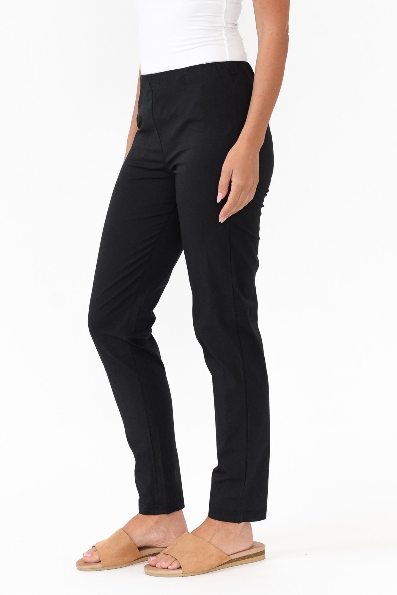 Devon Black Cotton Stretch Pant