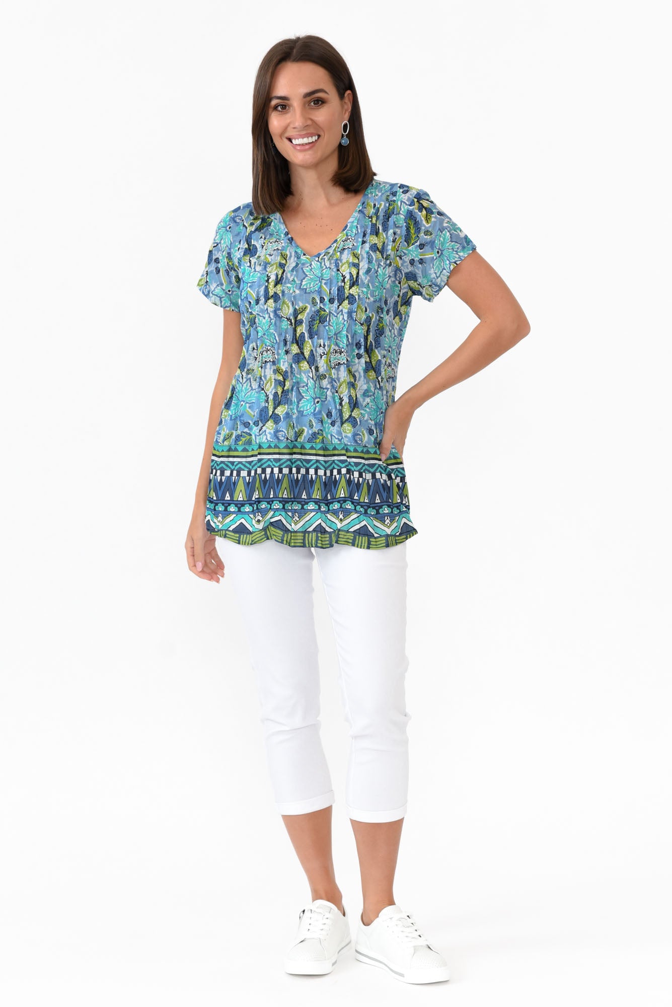 Fia Blue Botanic Cotton Top