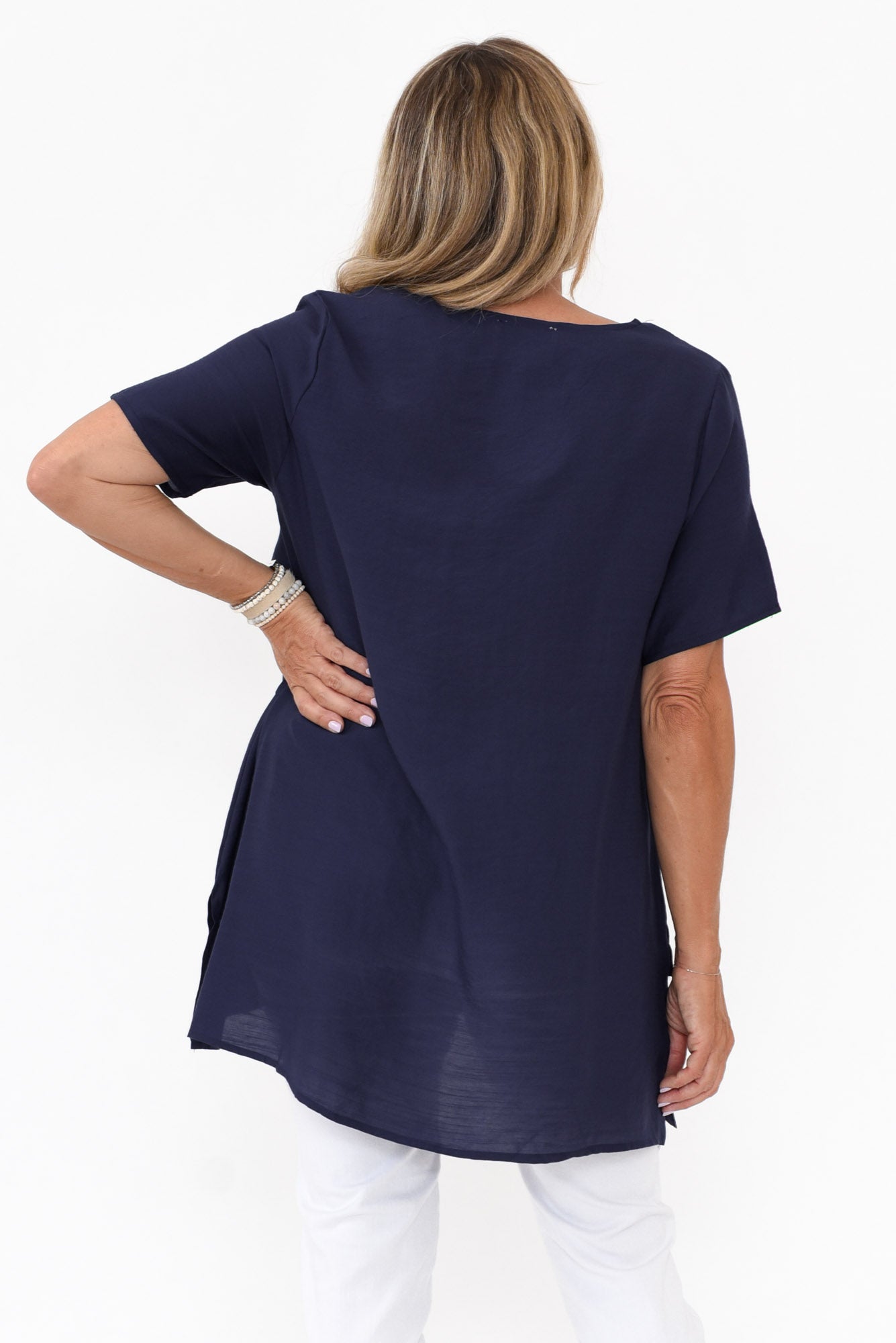 Shoshana Navy Cotton Layered Top