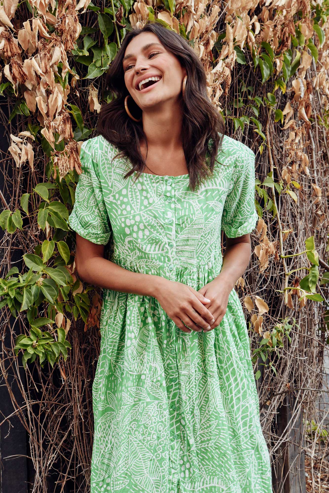 Leros Green Jungle Organic Cotton Dress