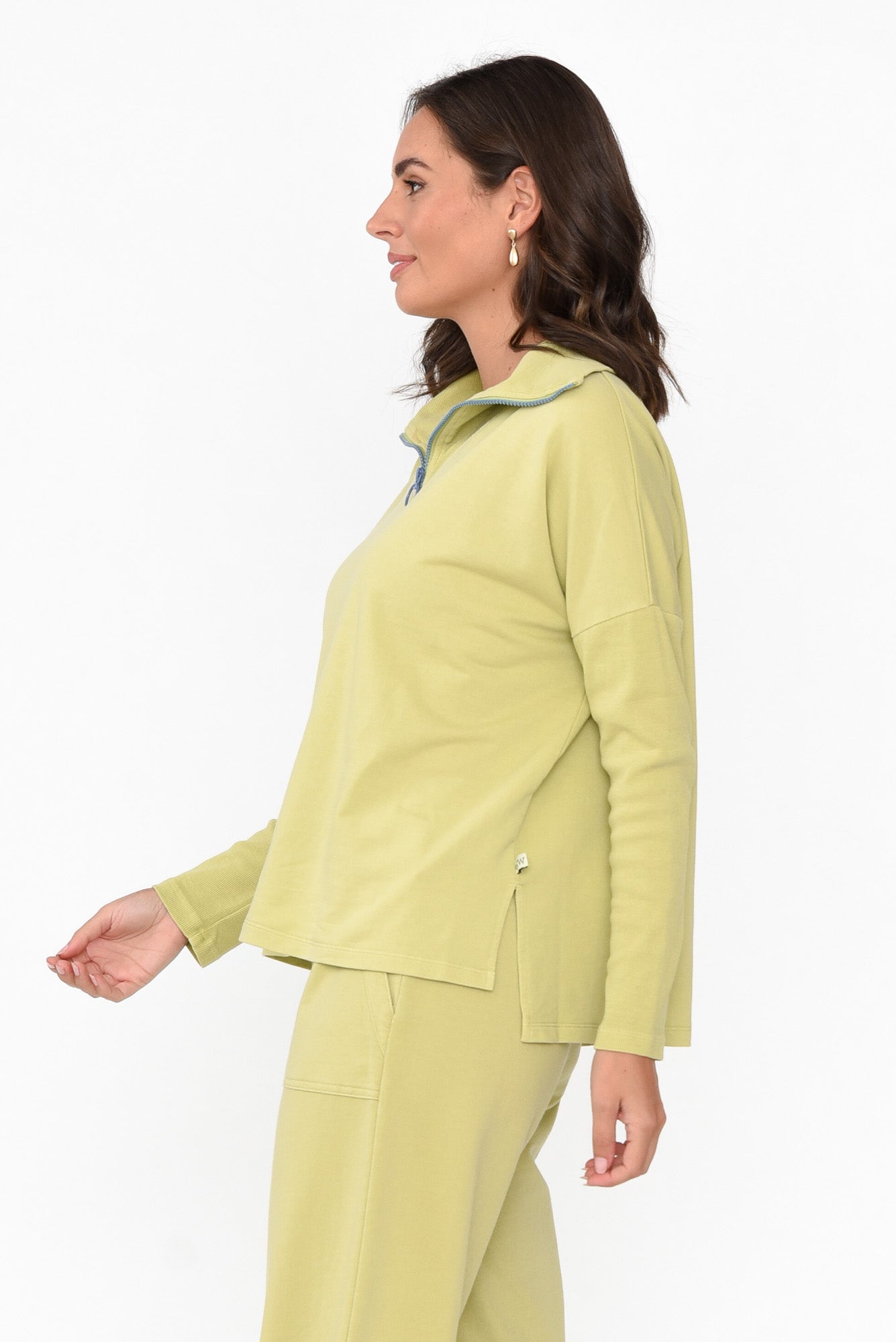 Malak Green Half Zip Jumper