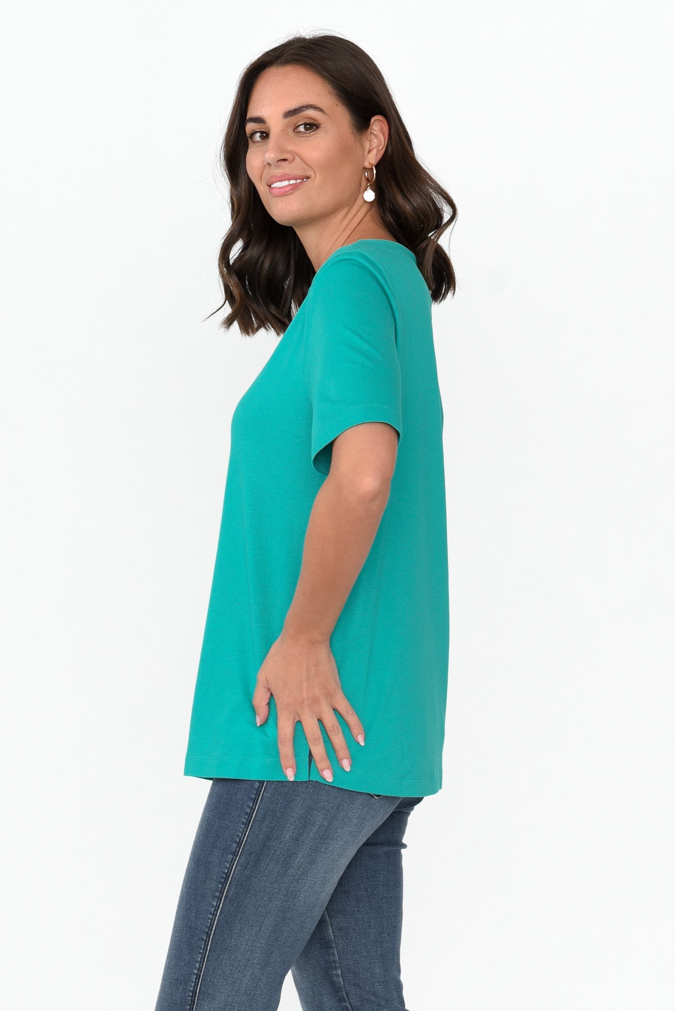 Rosalie Jade Green Cotton Tee