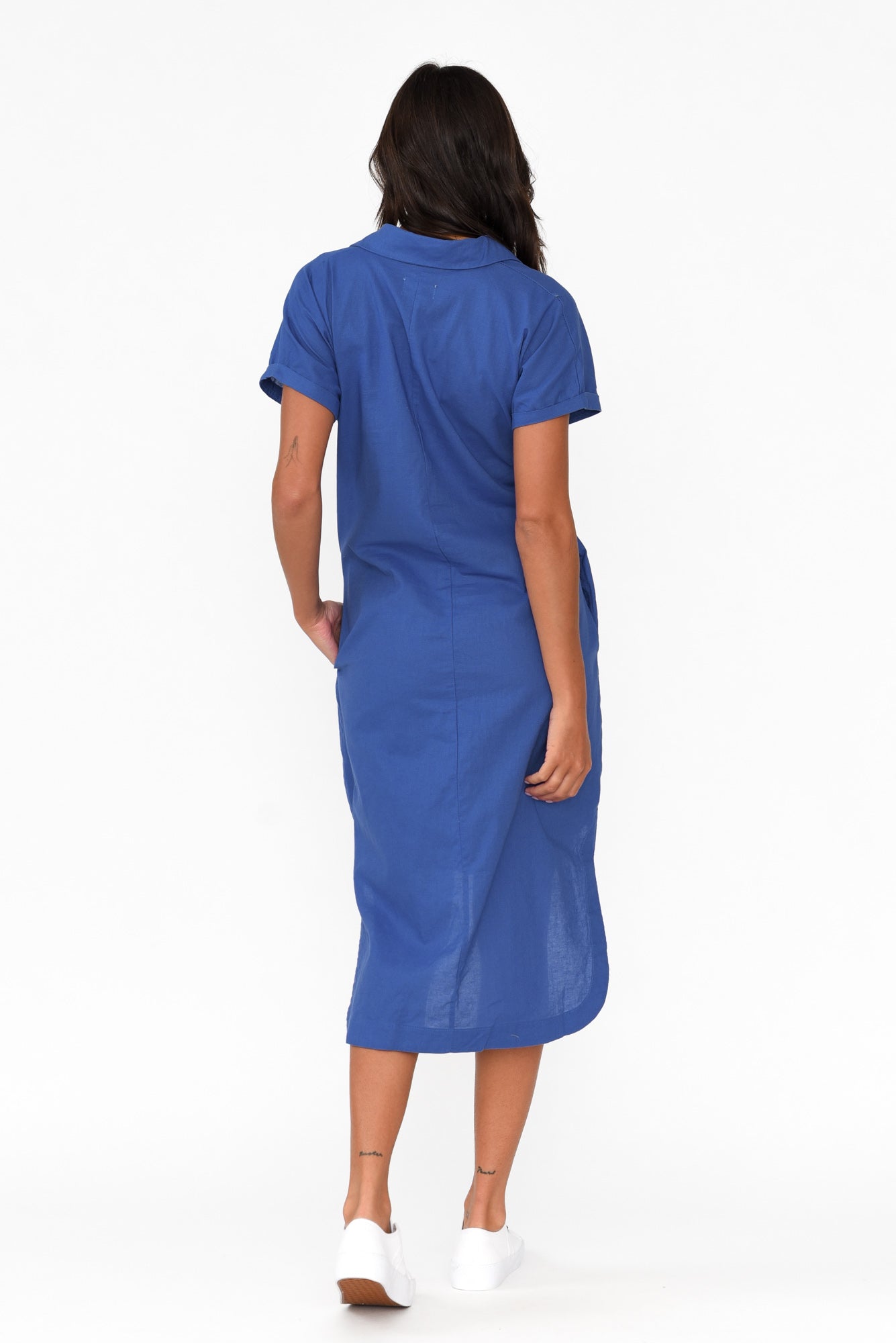 Mareli Cobalt Linen Blend Dress