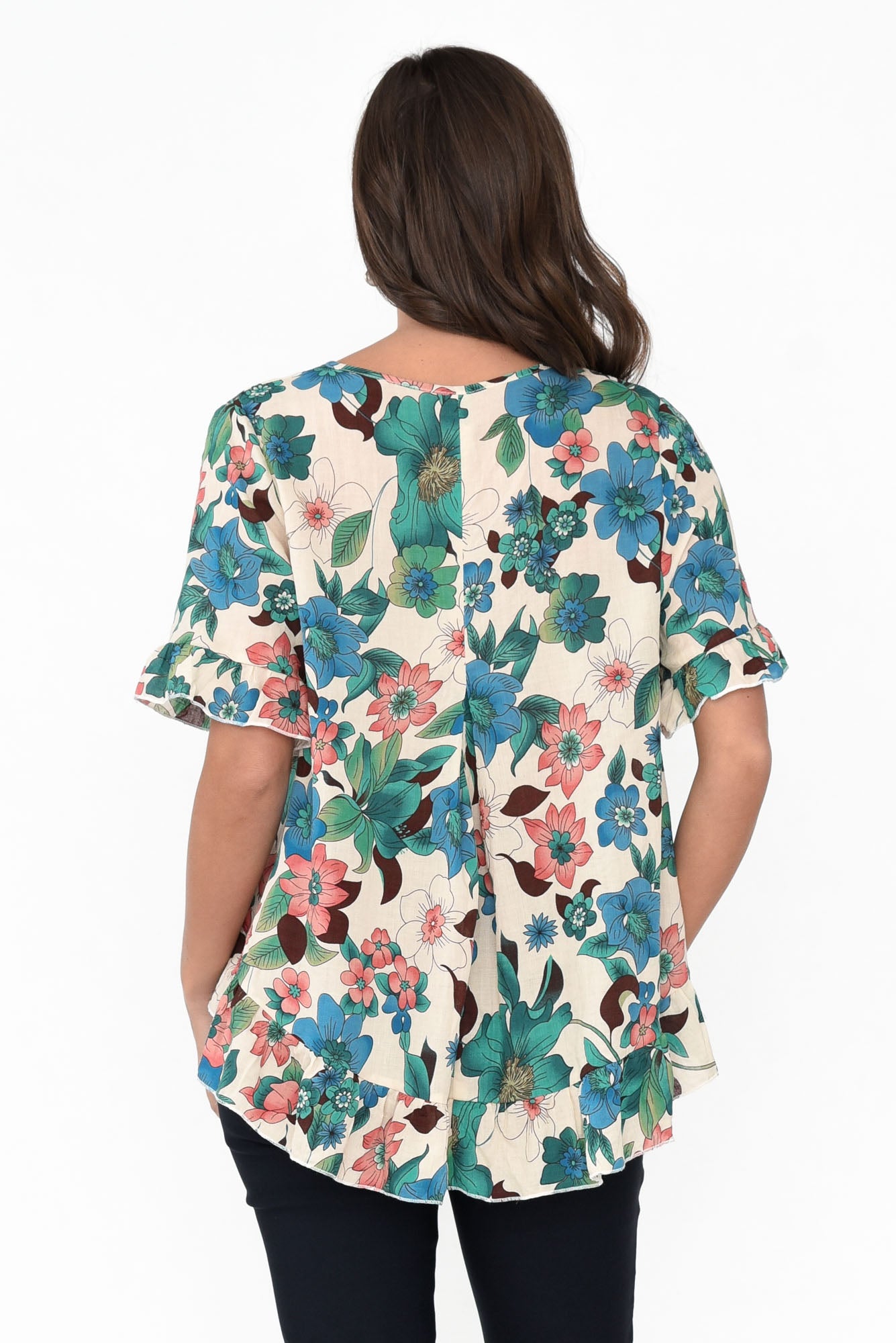 Jenelle Green Floral Frill Top