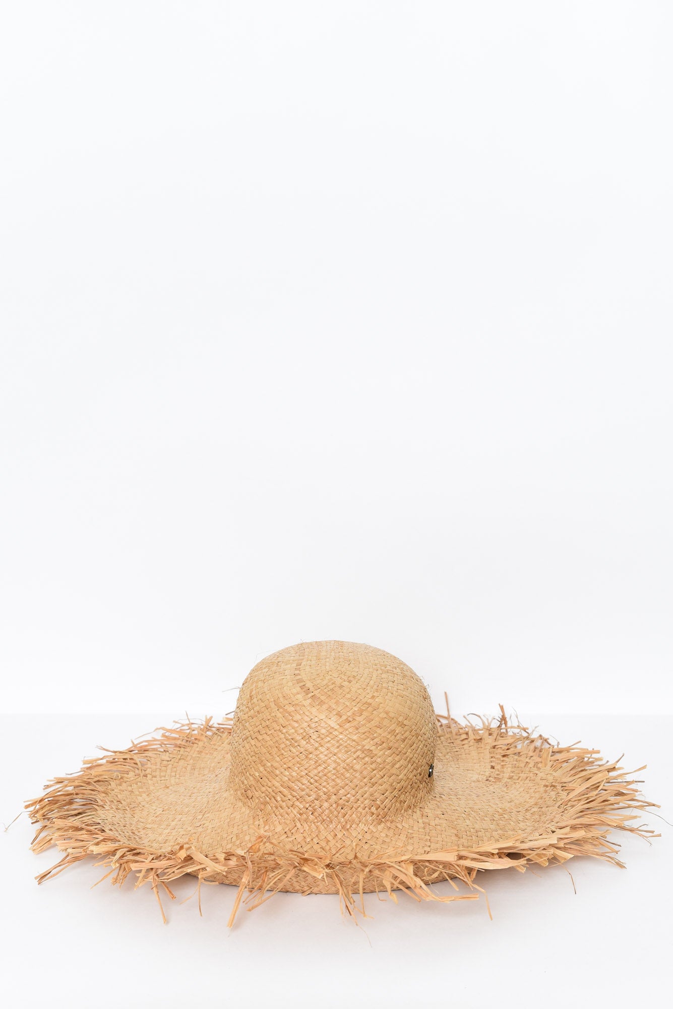 Barbados Natural Straw Frayed Hat