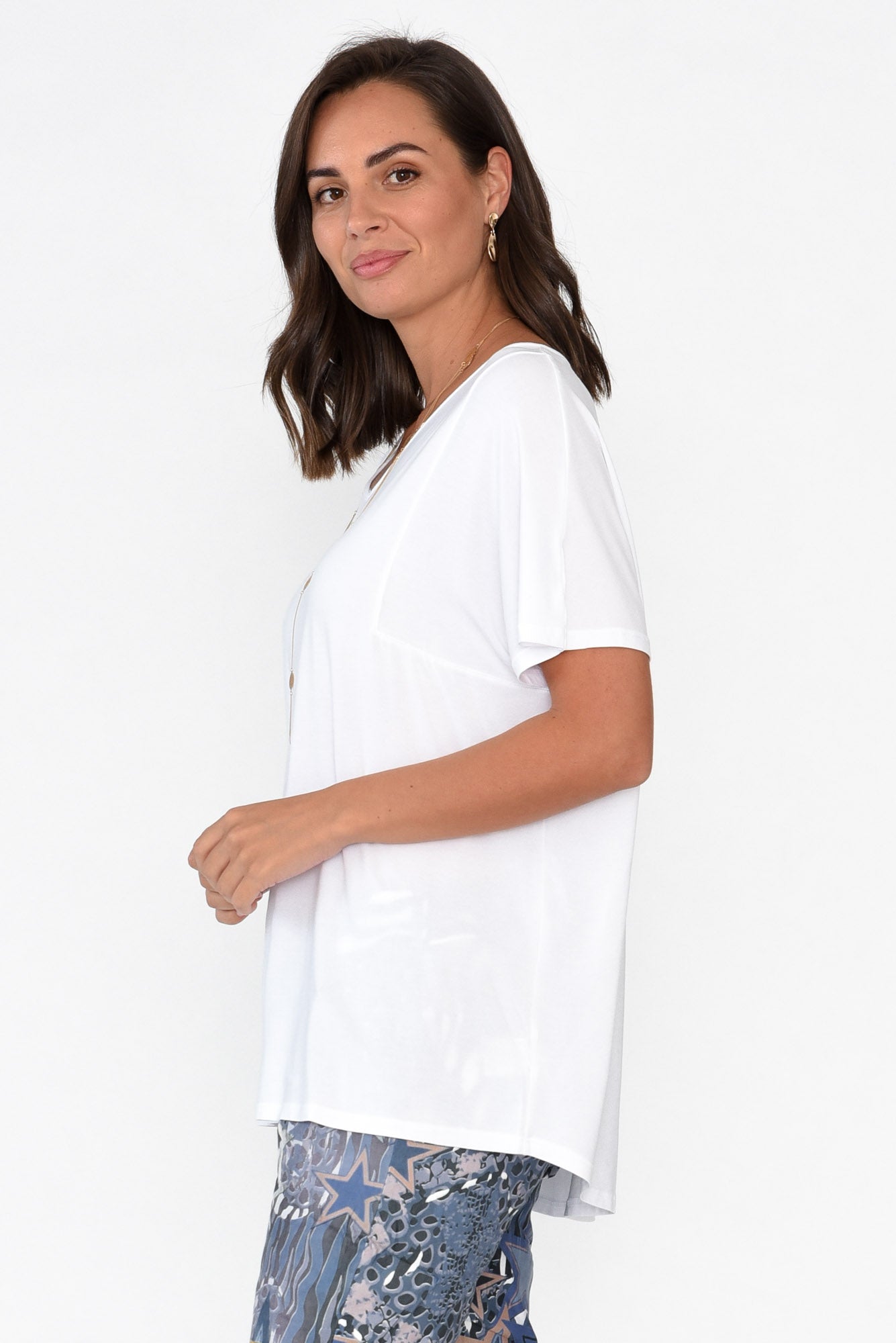 Ivy White Micro Modal Swing Tee