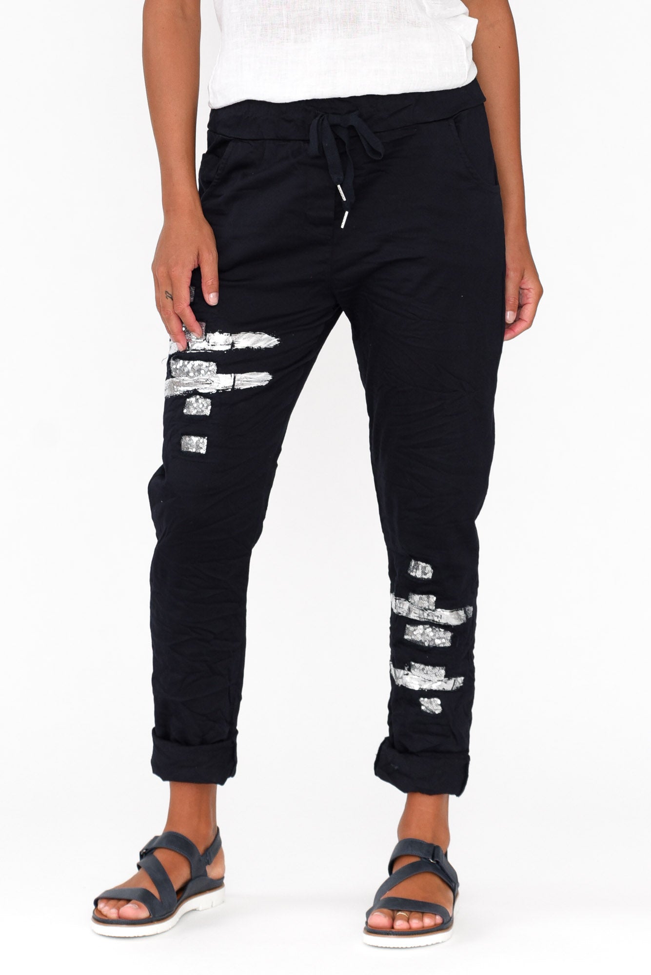Lexus Navy Foil Stretch Pant