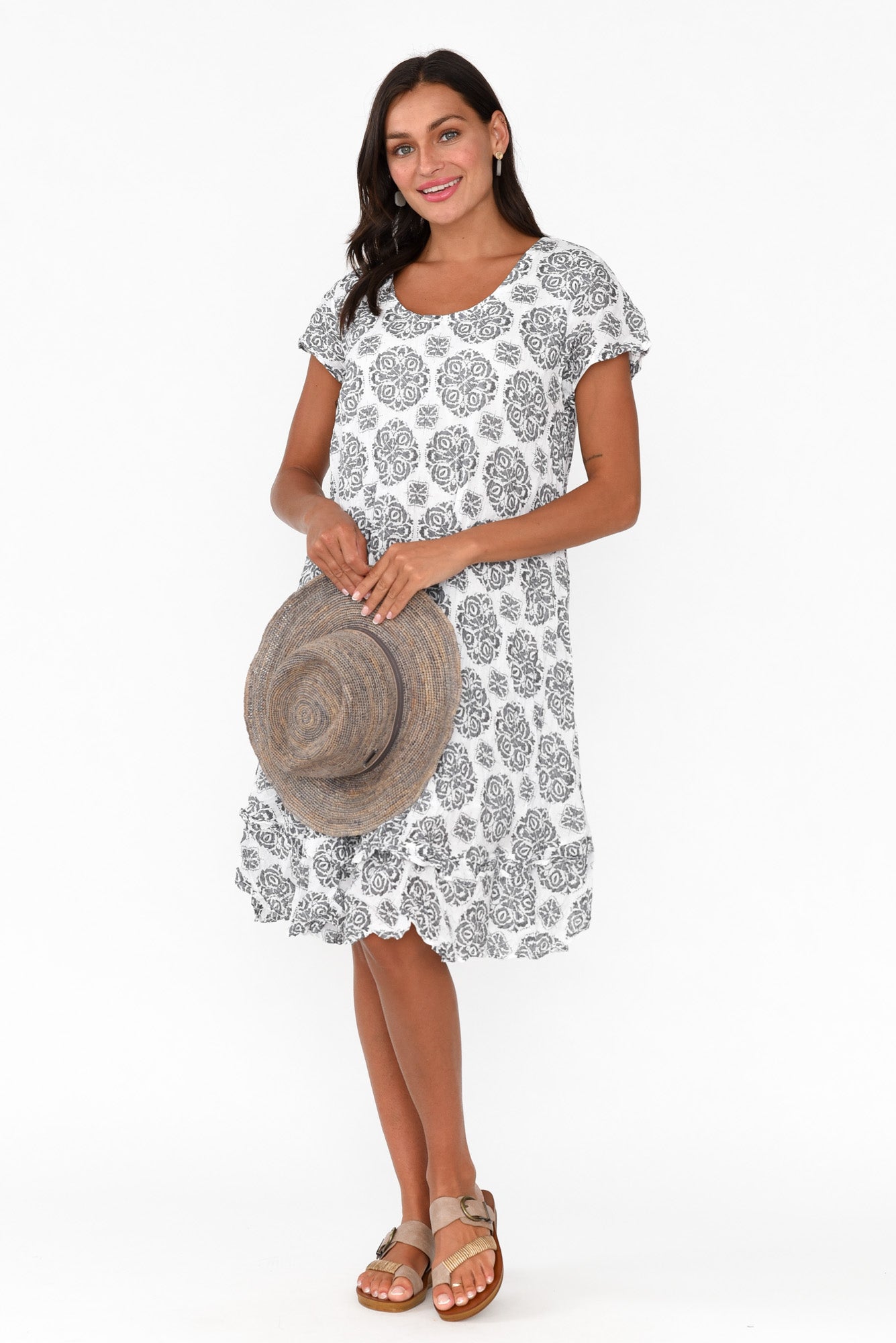 Lauren Grey Fiesta Crinkle Cotton Dress