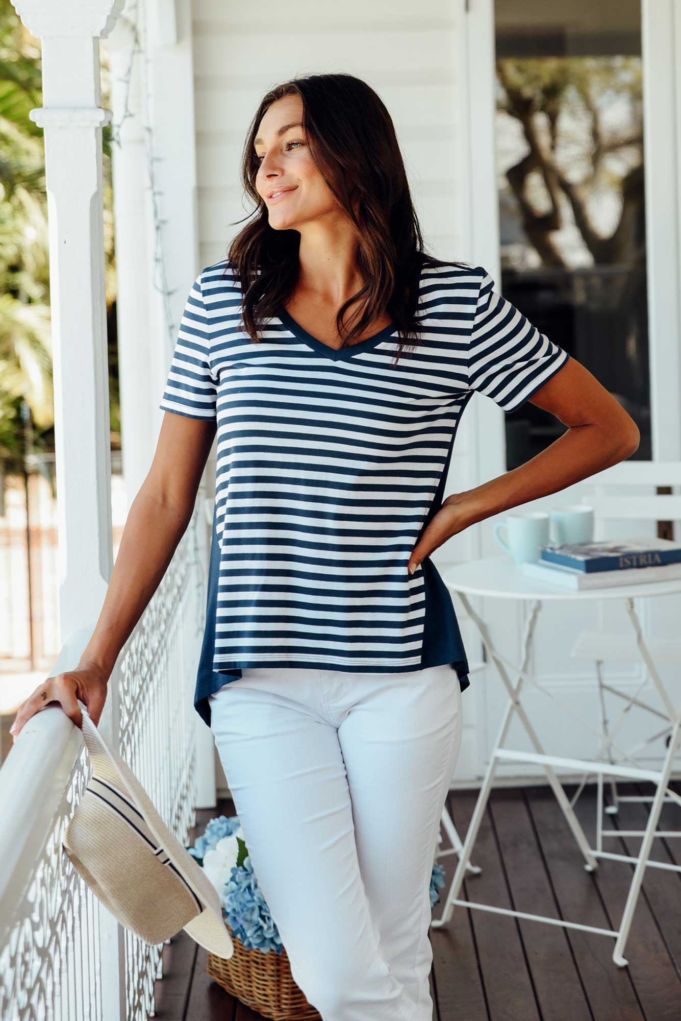 Luella Navy Stripe Cotton Tee