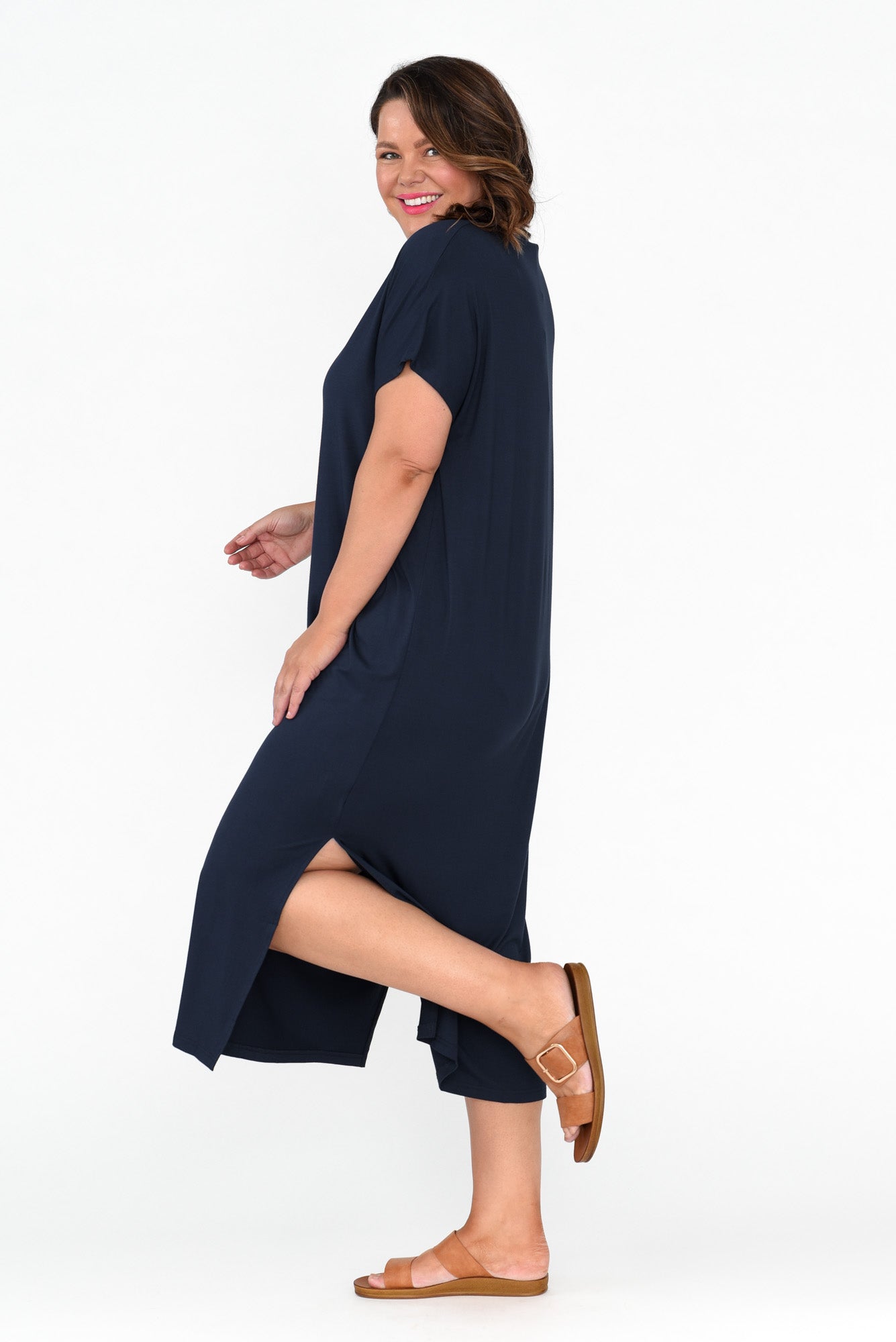 Dempsey Navy Bamboo Midi Dress