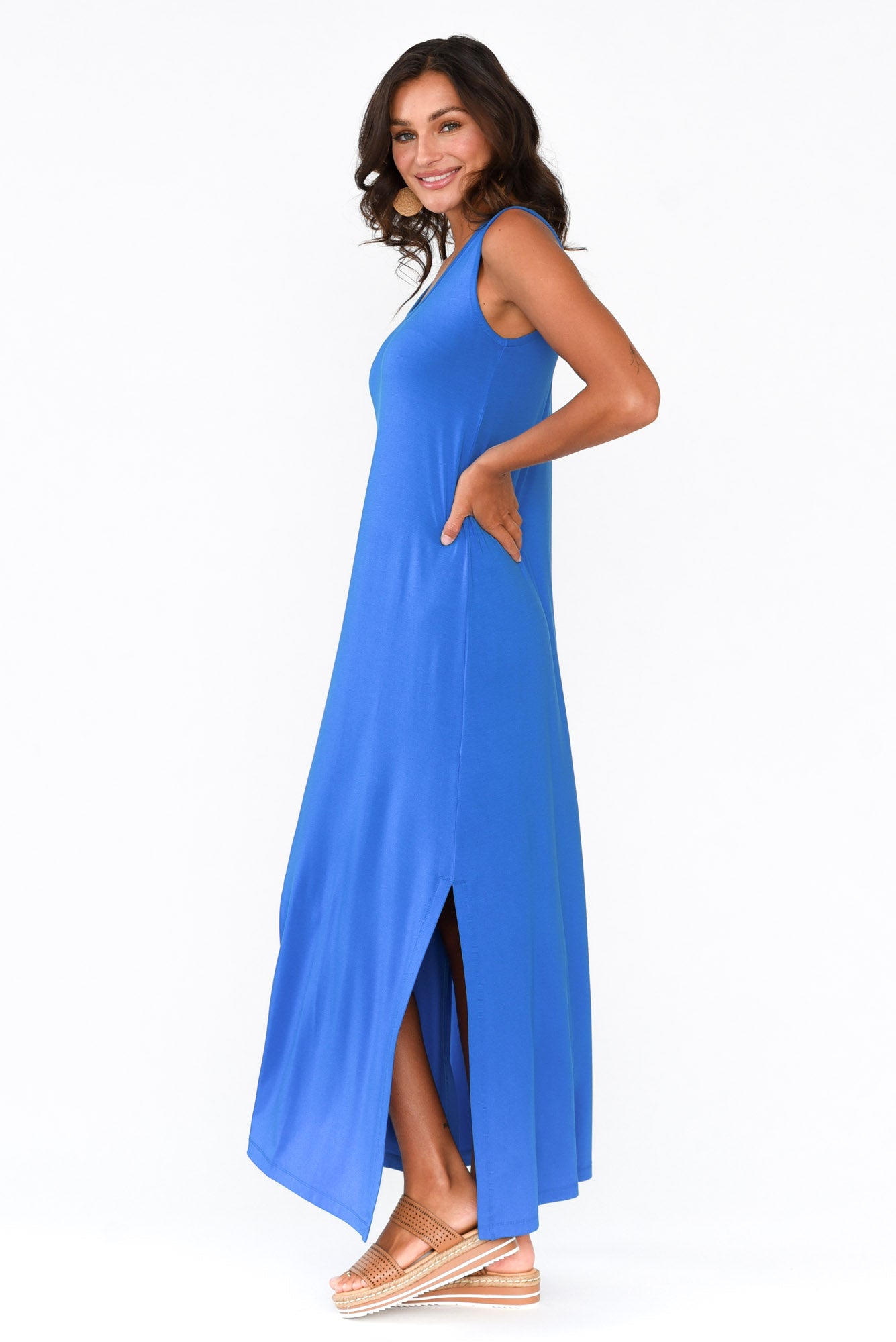 Janet Cobalt Bamboo Maxi Dress