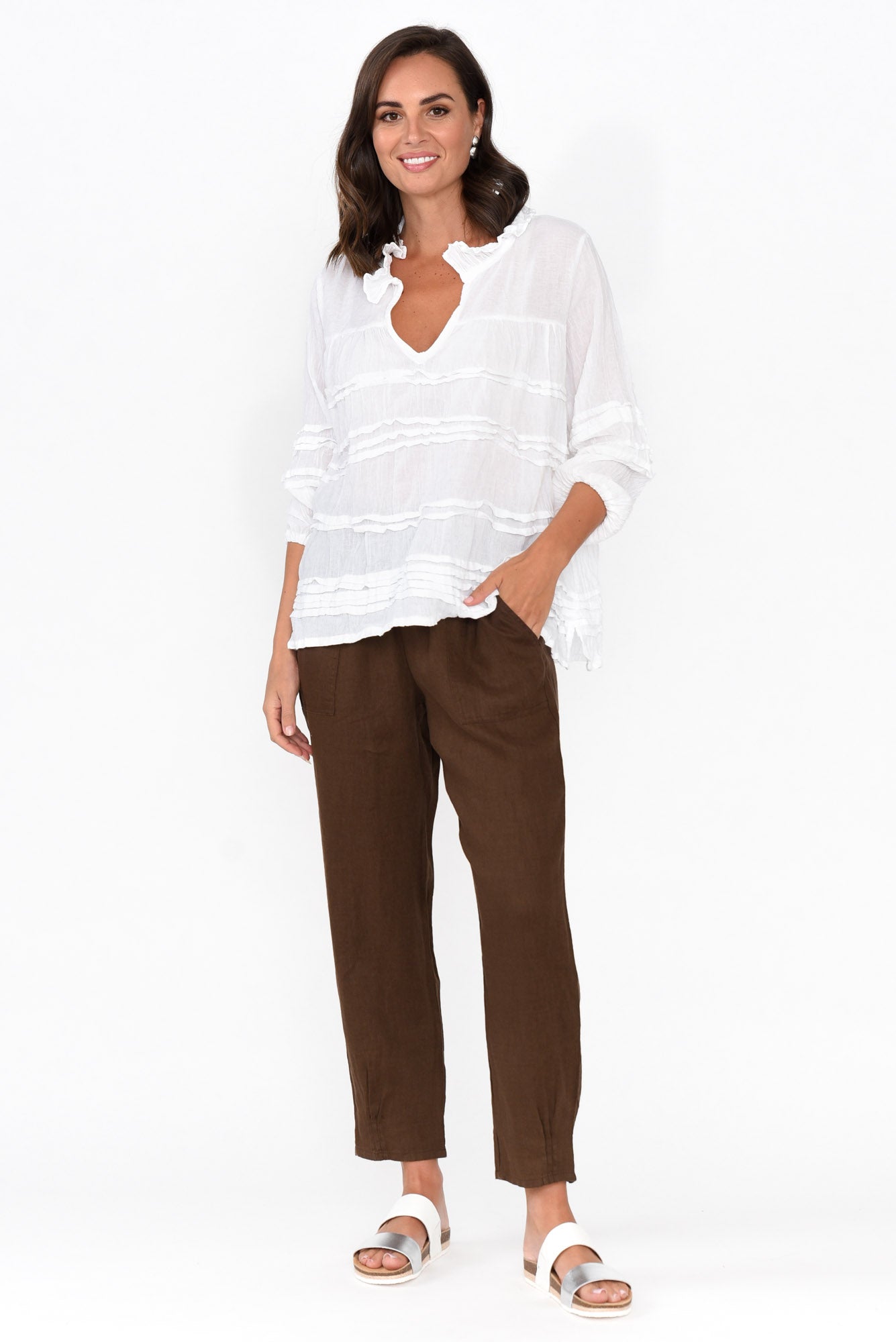 Tatum Chocolate Linen Pant