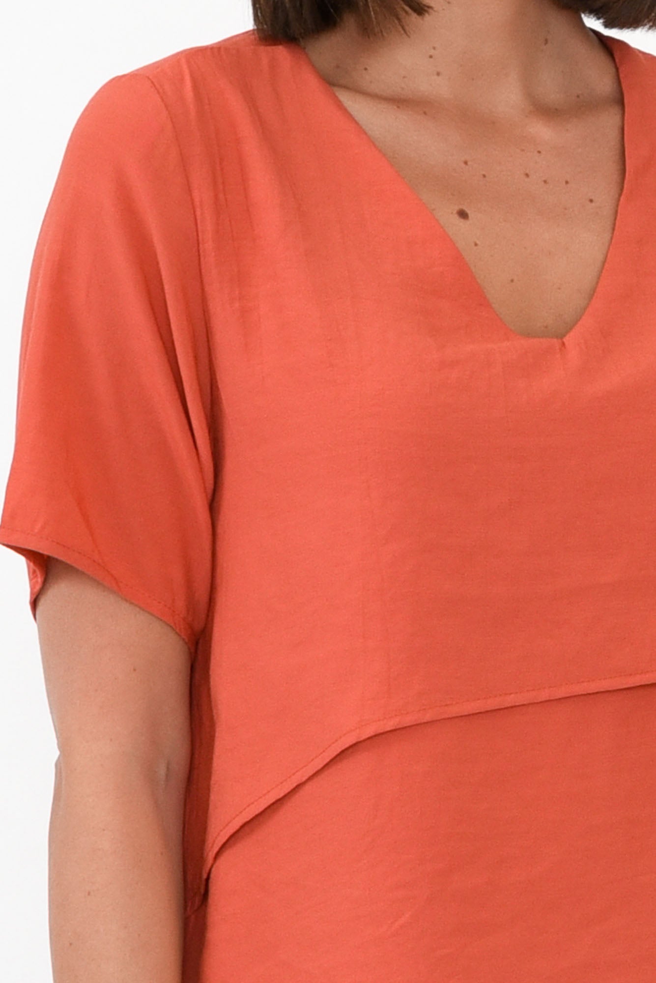 Shoshana Rust Cotton Layered Top