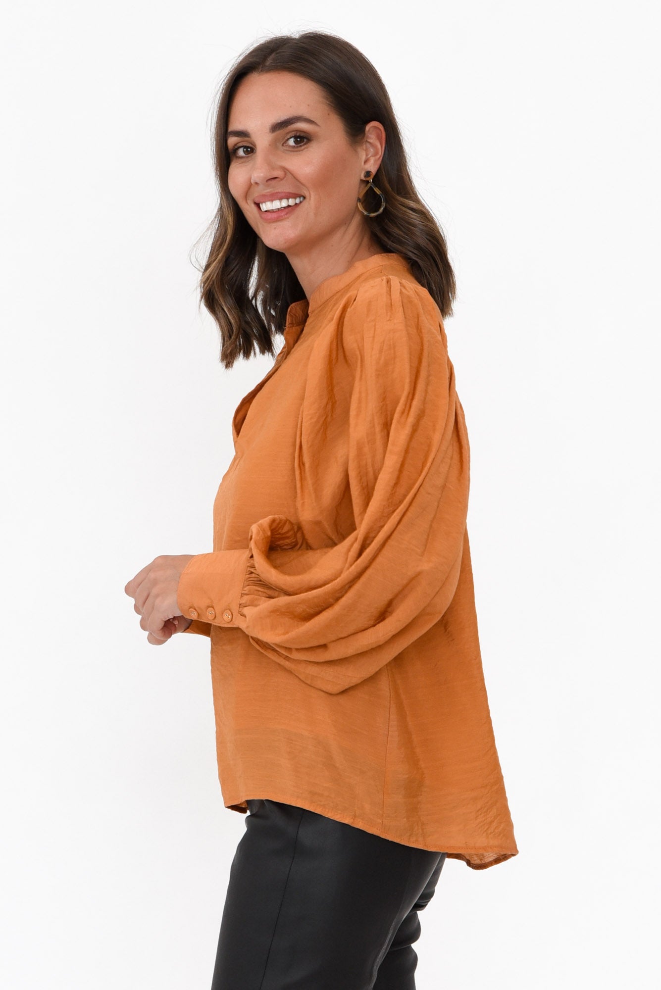 Kane Rust Cotton Blend Top