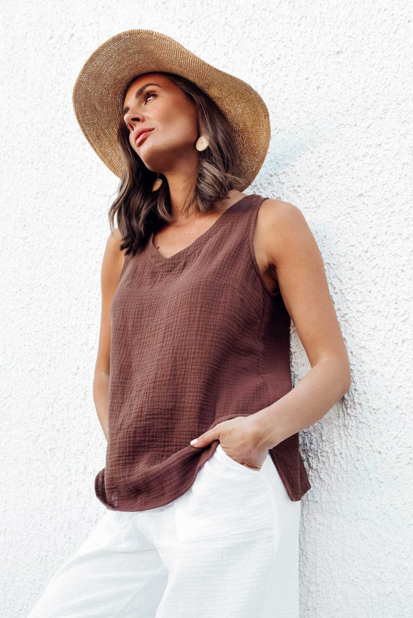 Byron Chocolate Cotton Tank