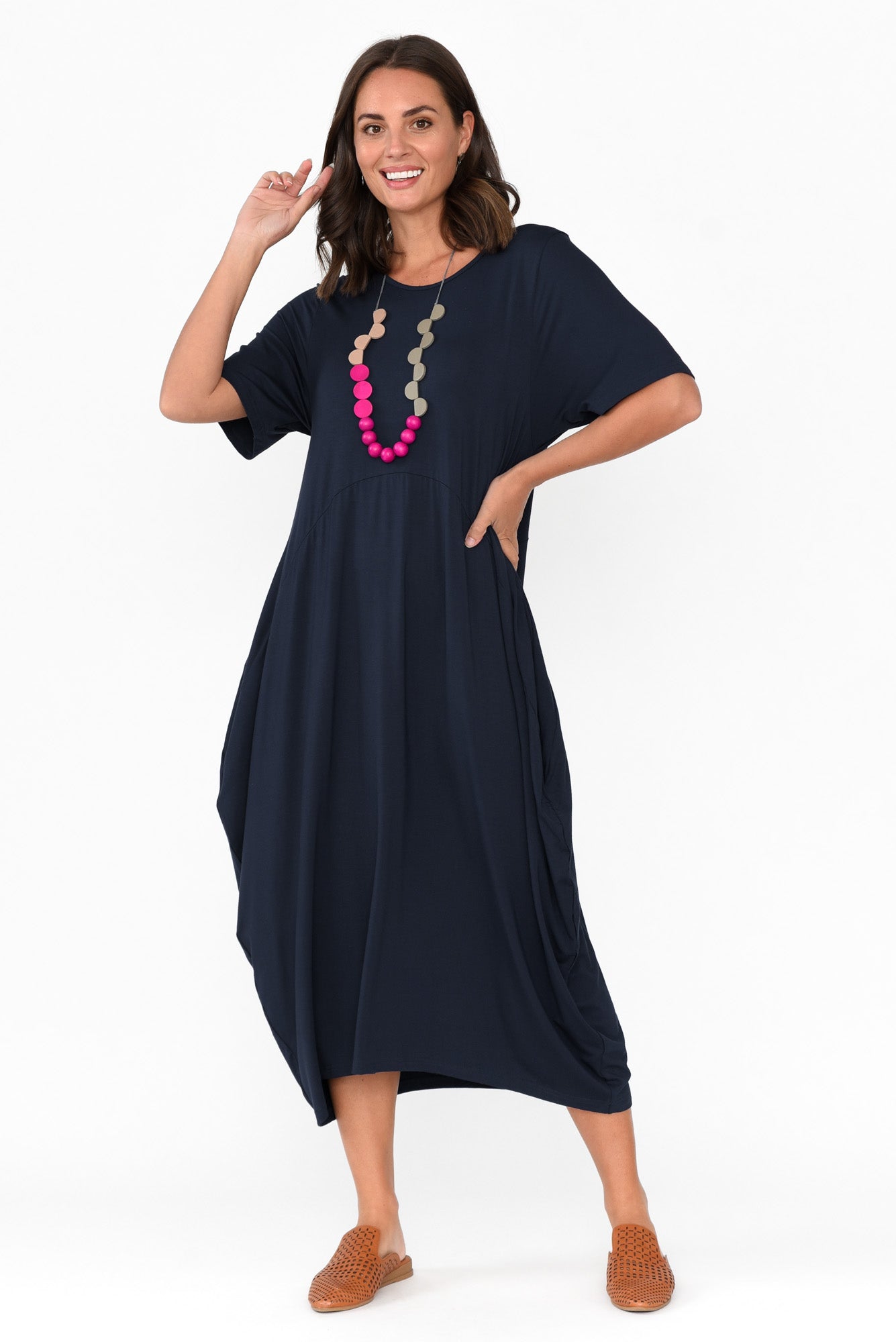Samiya Navy Bamboo Dress