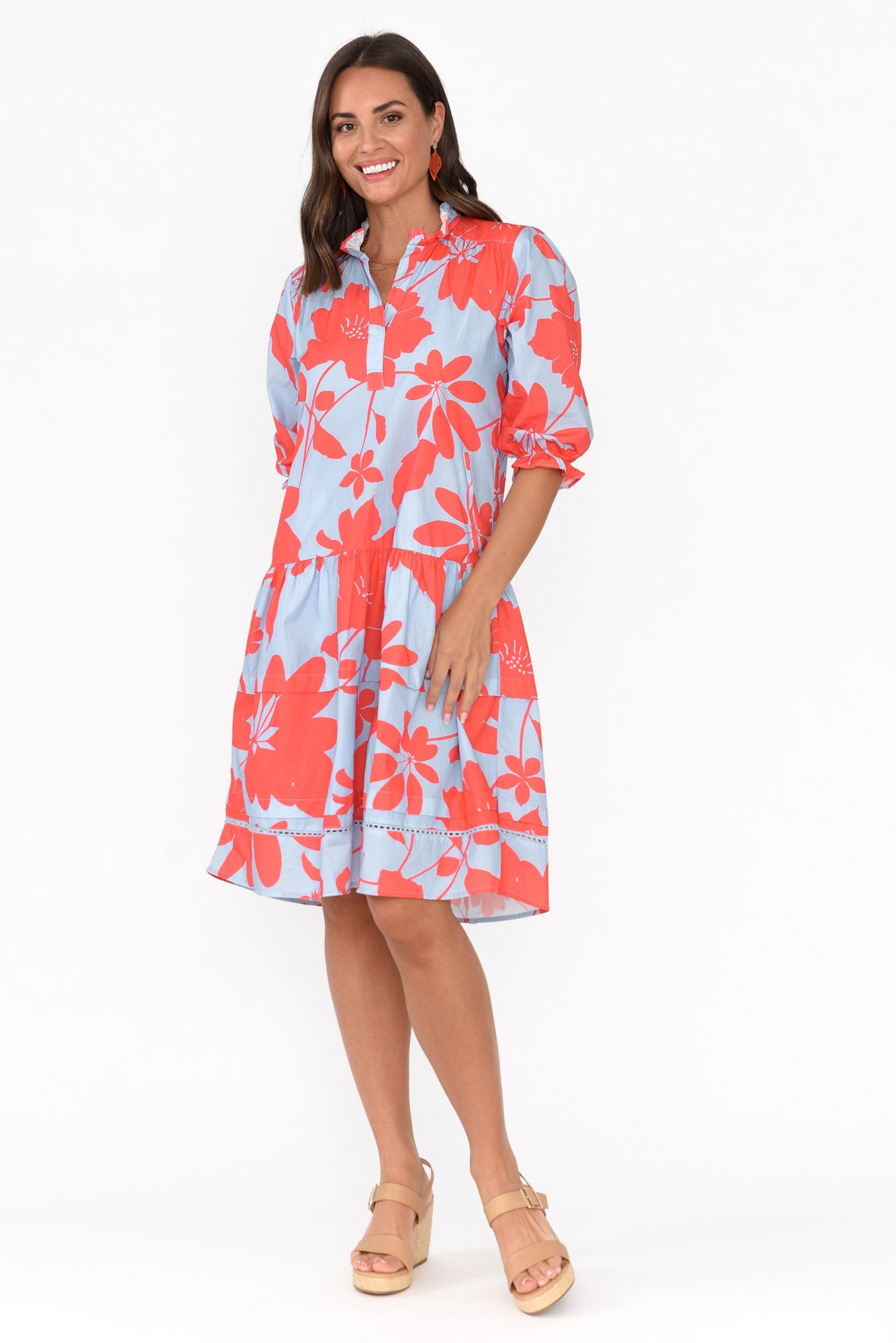 Hayes Bright Blooms Cotton Poplin Dress