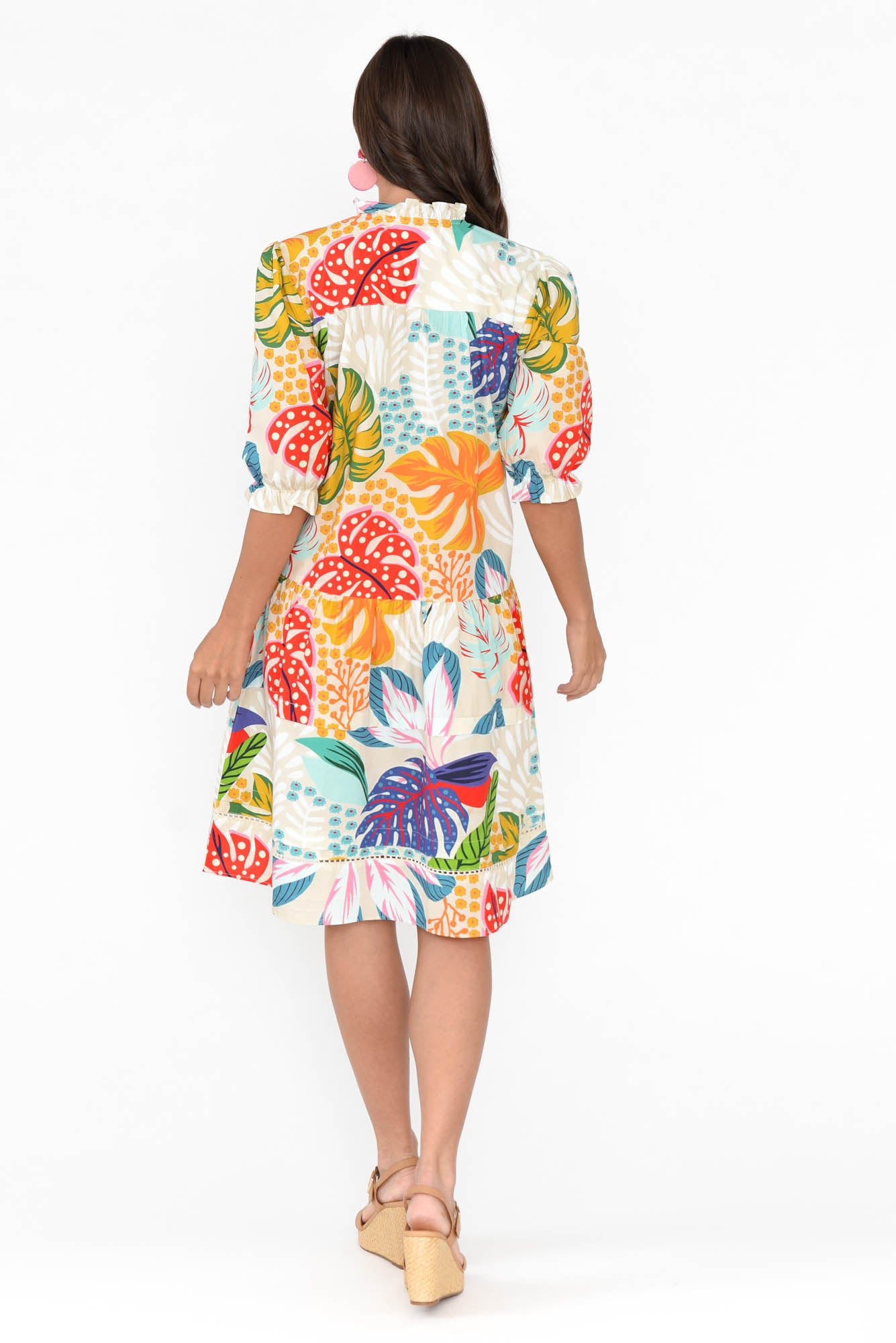 Hayes Vanilla Forest Cotton Poplin Dress