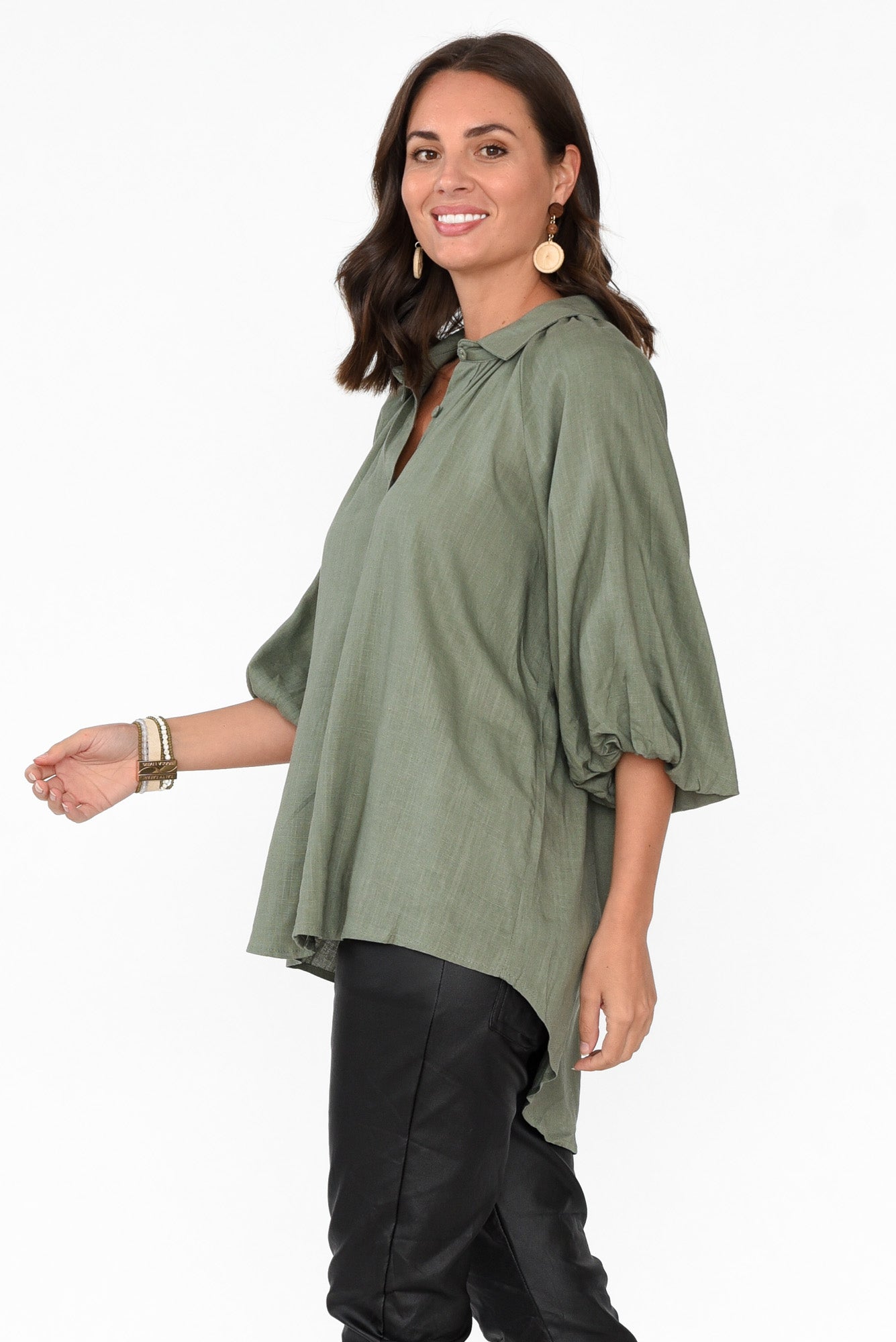 Amirah Khaki Button Up Shirt