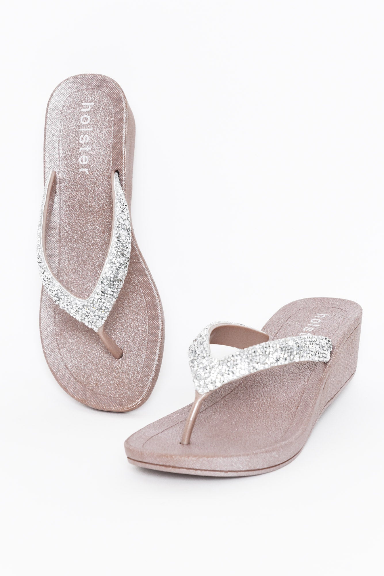 Alora Champagne Diamante Wedge