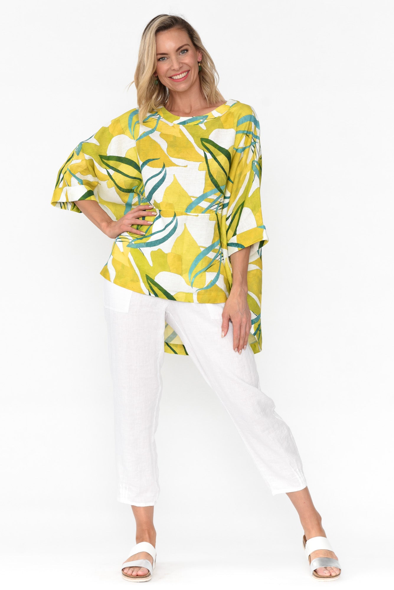 Huxton Yellow Garden Pleat Top