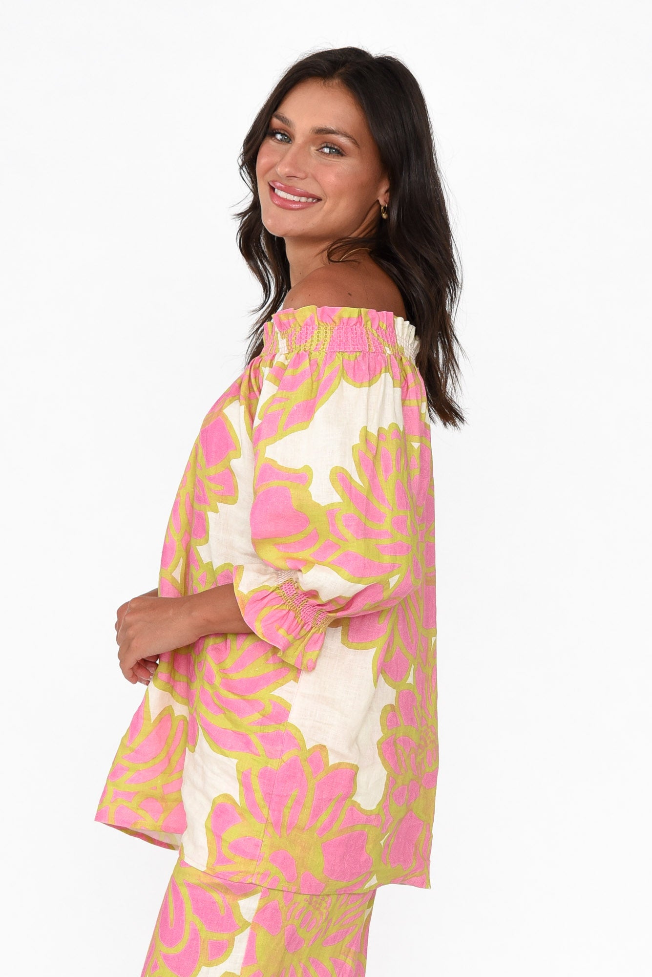Drew Pink Lotus Linen Top