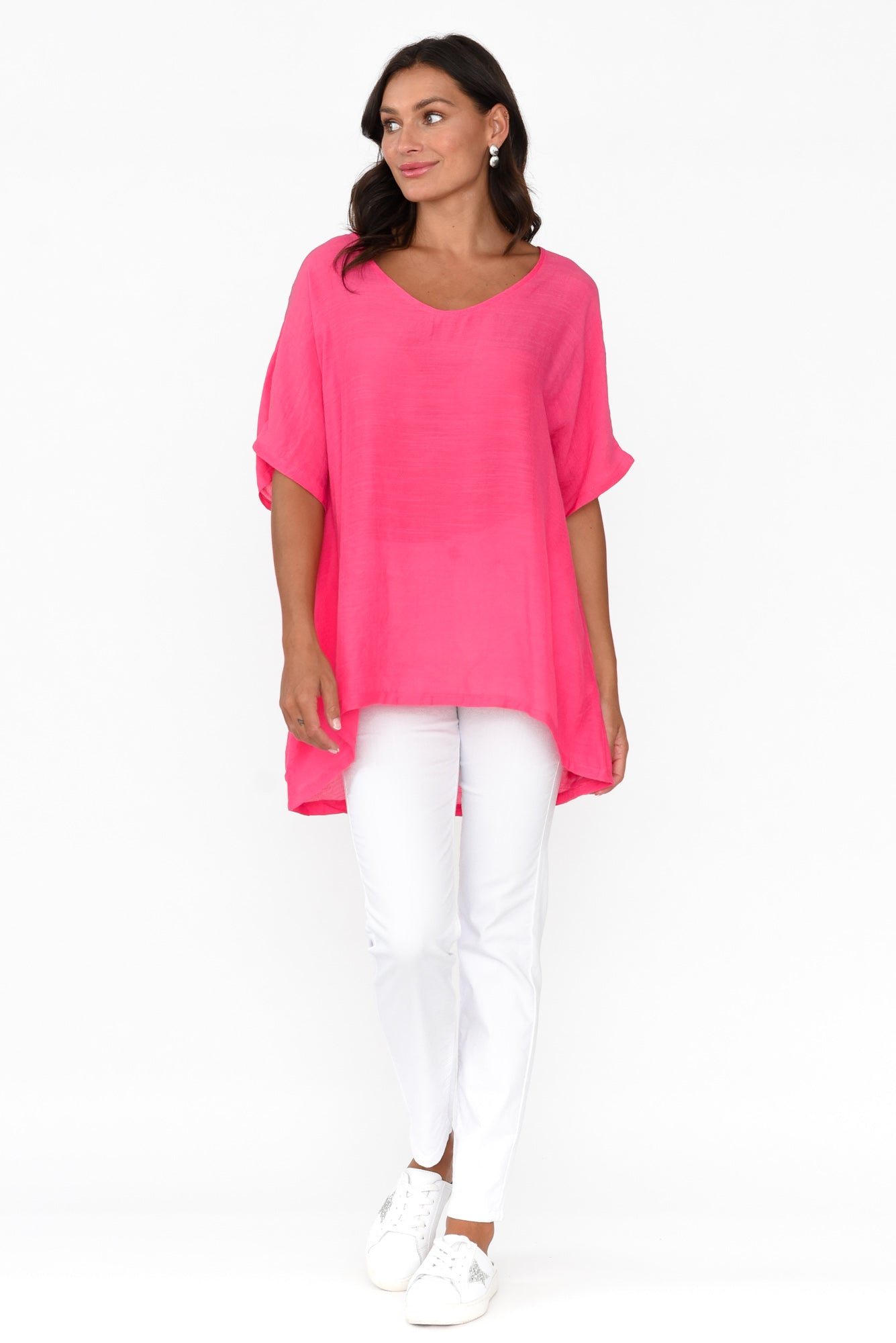 Elvira Hot Pink Drape Top