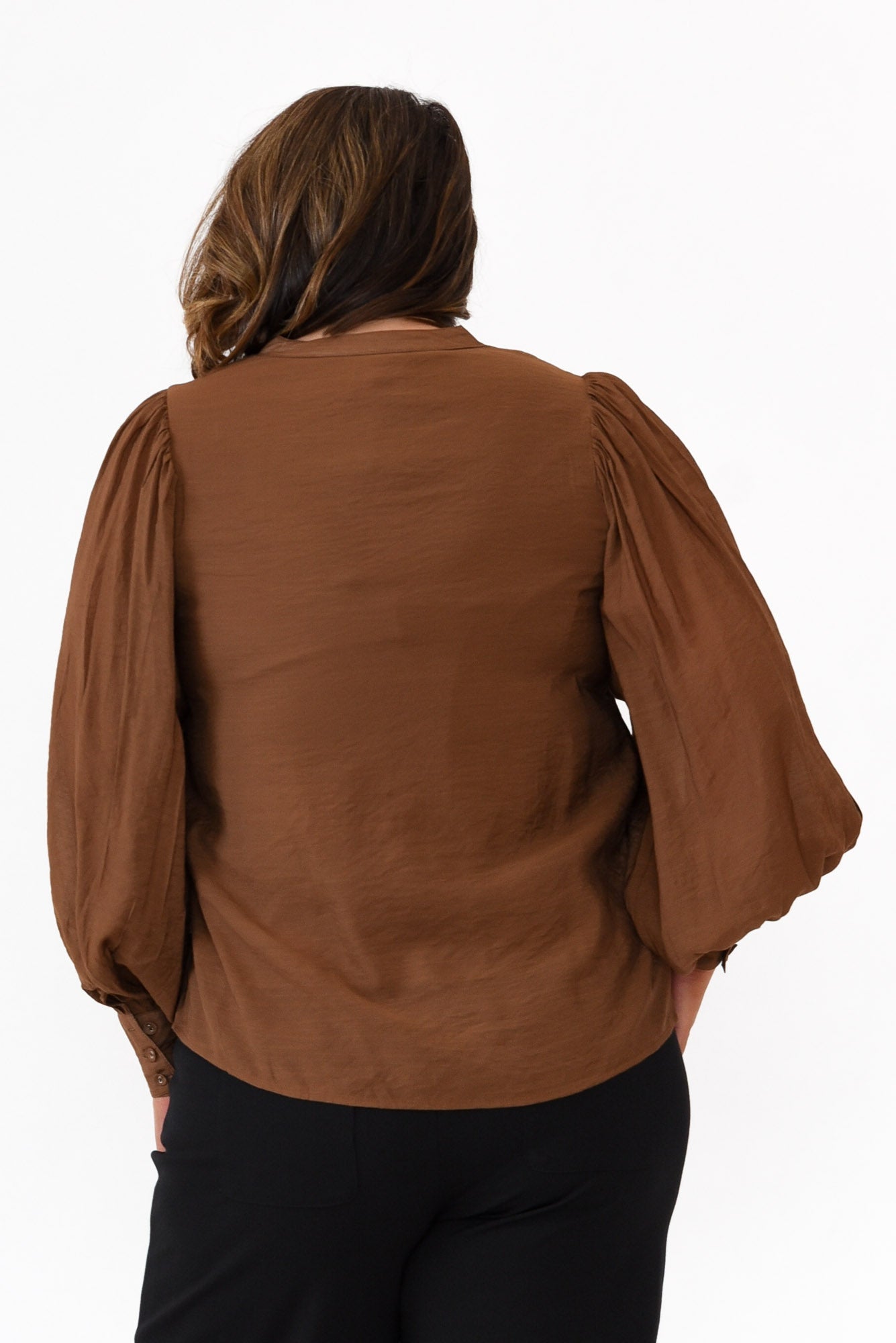 Kane Chocolate Cotton Blend Top