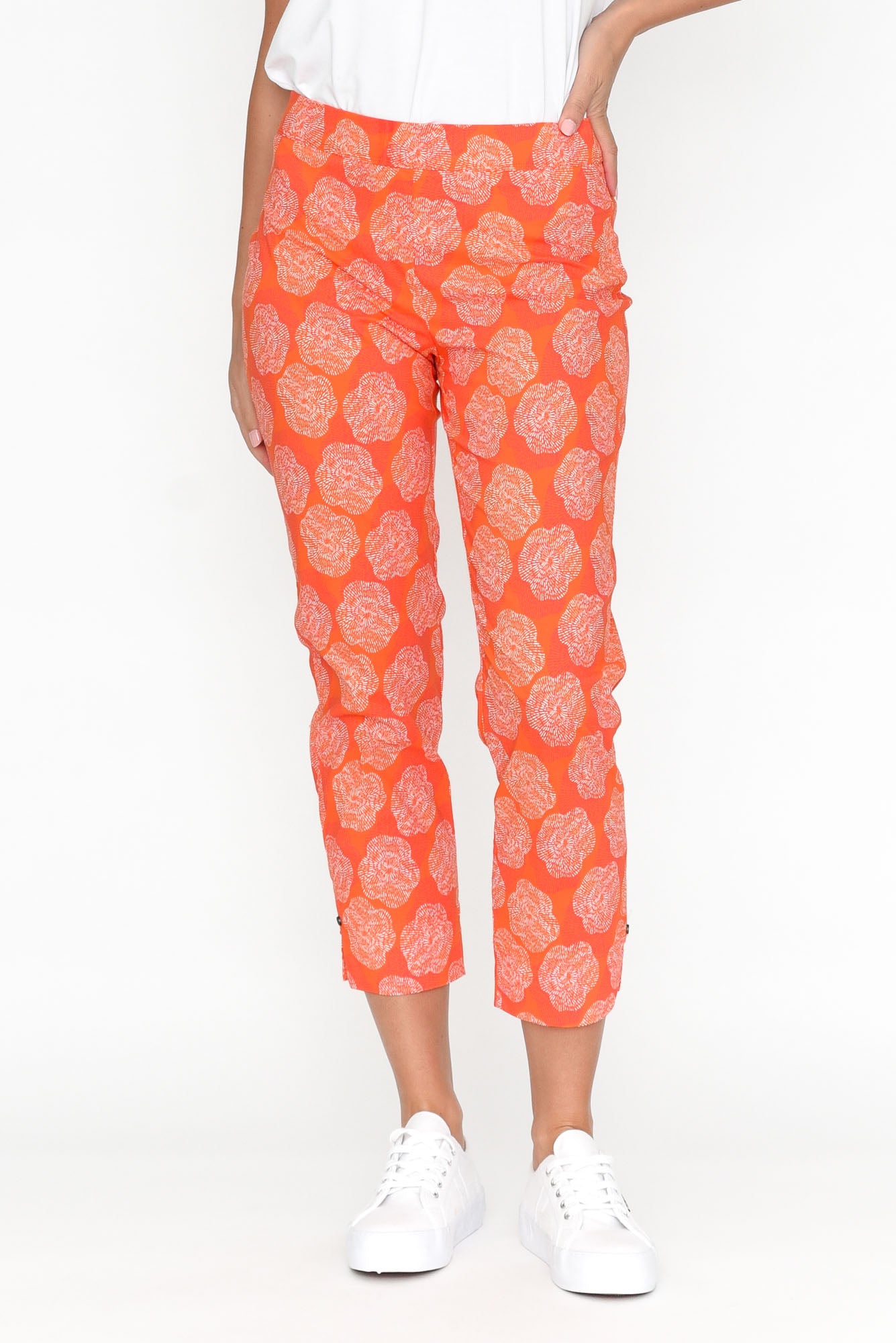 Demi Orange Spot Cotton Blend Pant