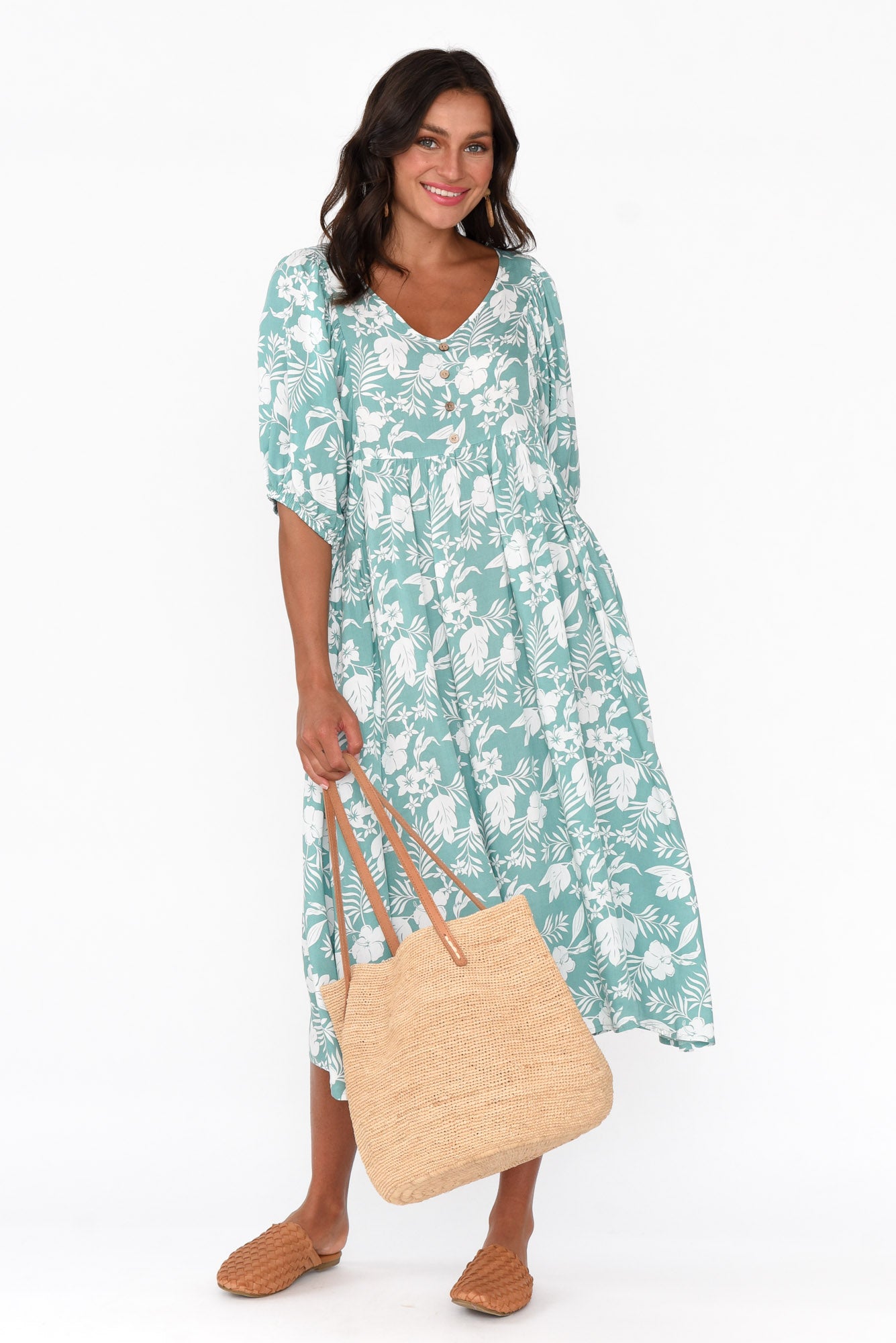 Kacey Sage Garden Button Dress