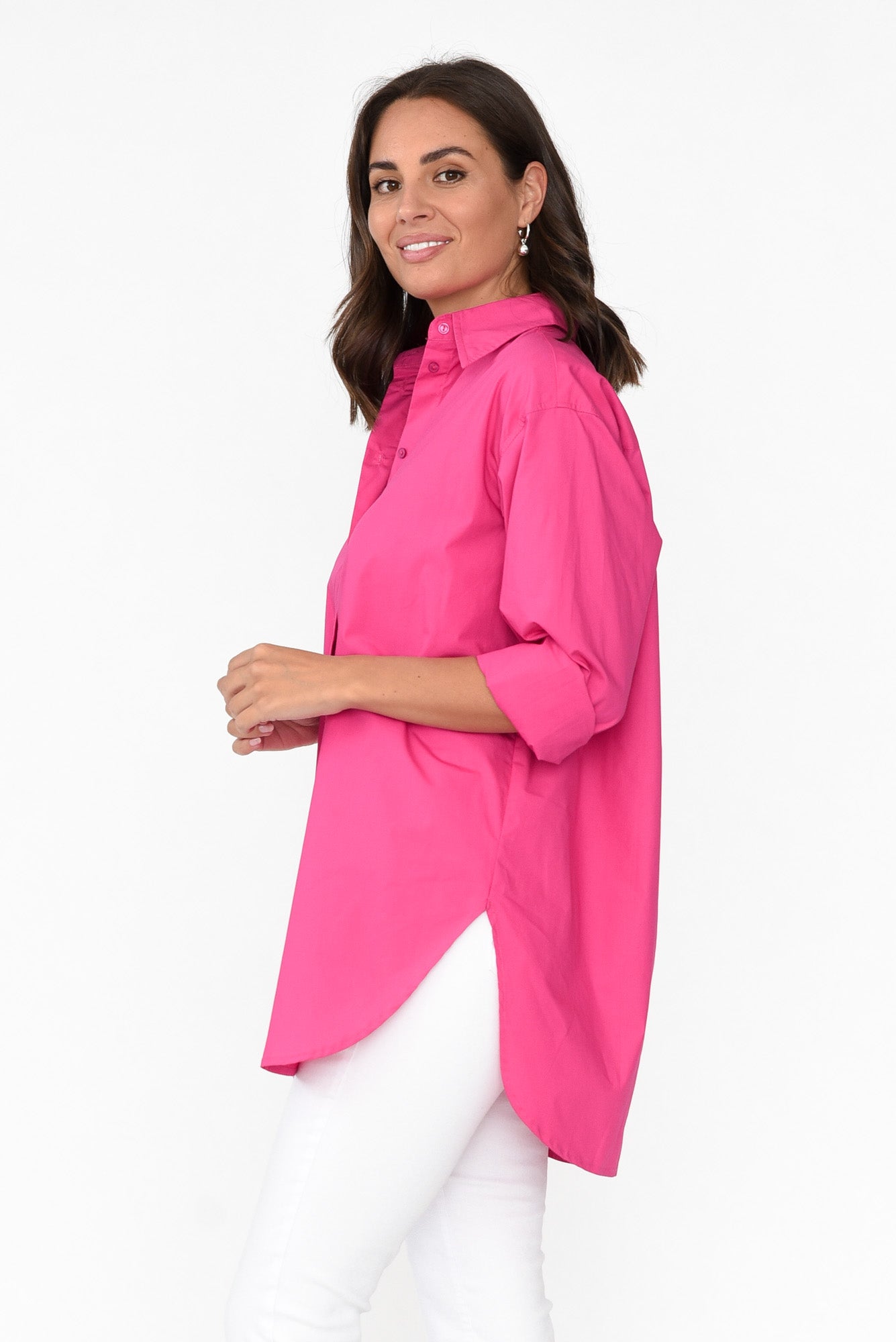 Verdel Hot Pink Cotton Shirt