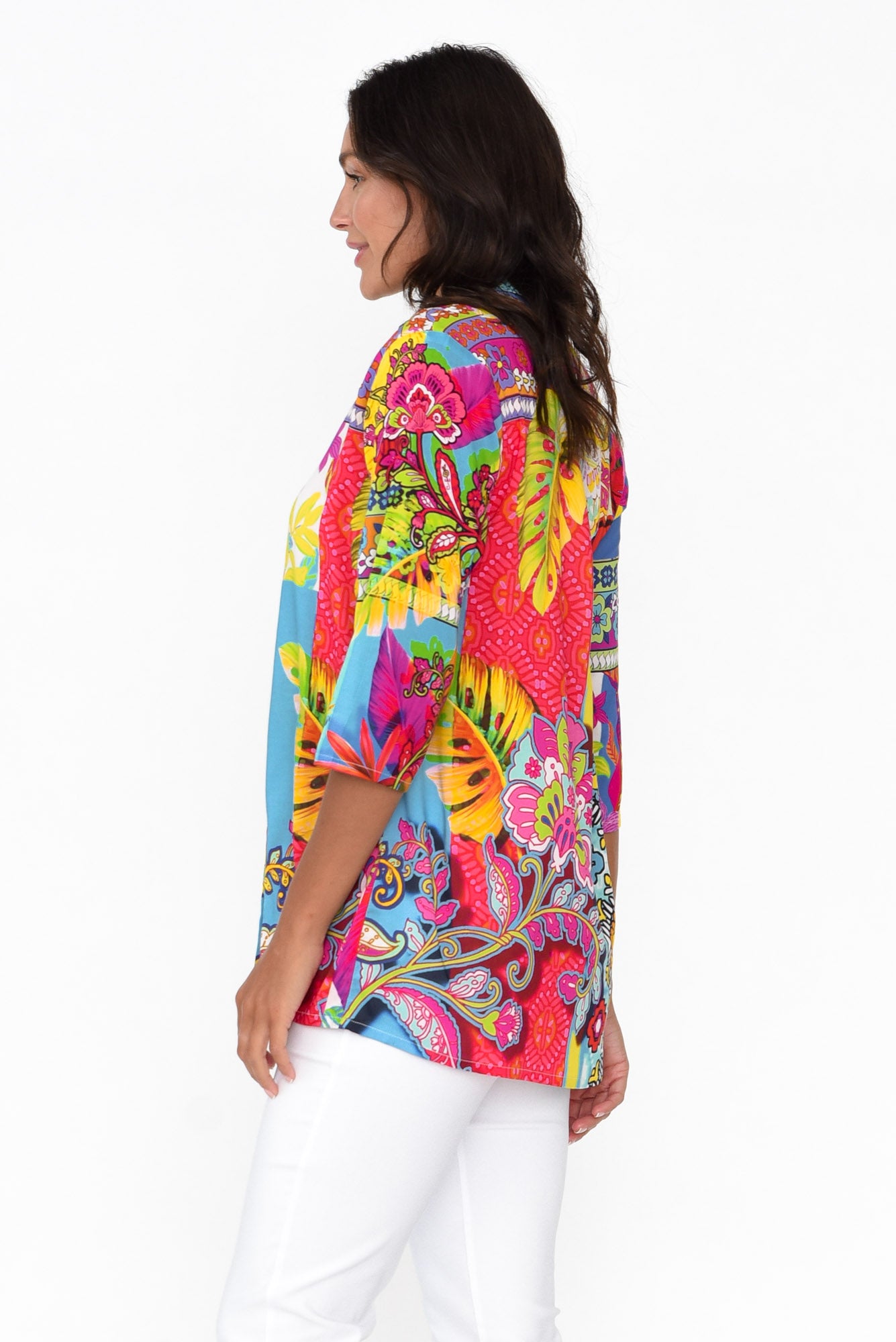 Melba Blue Abstract Collared Shirt