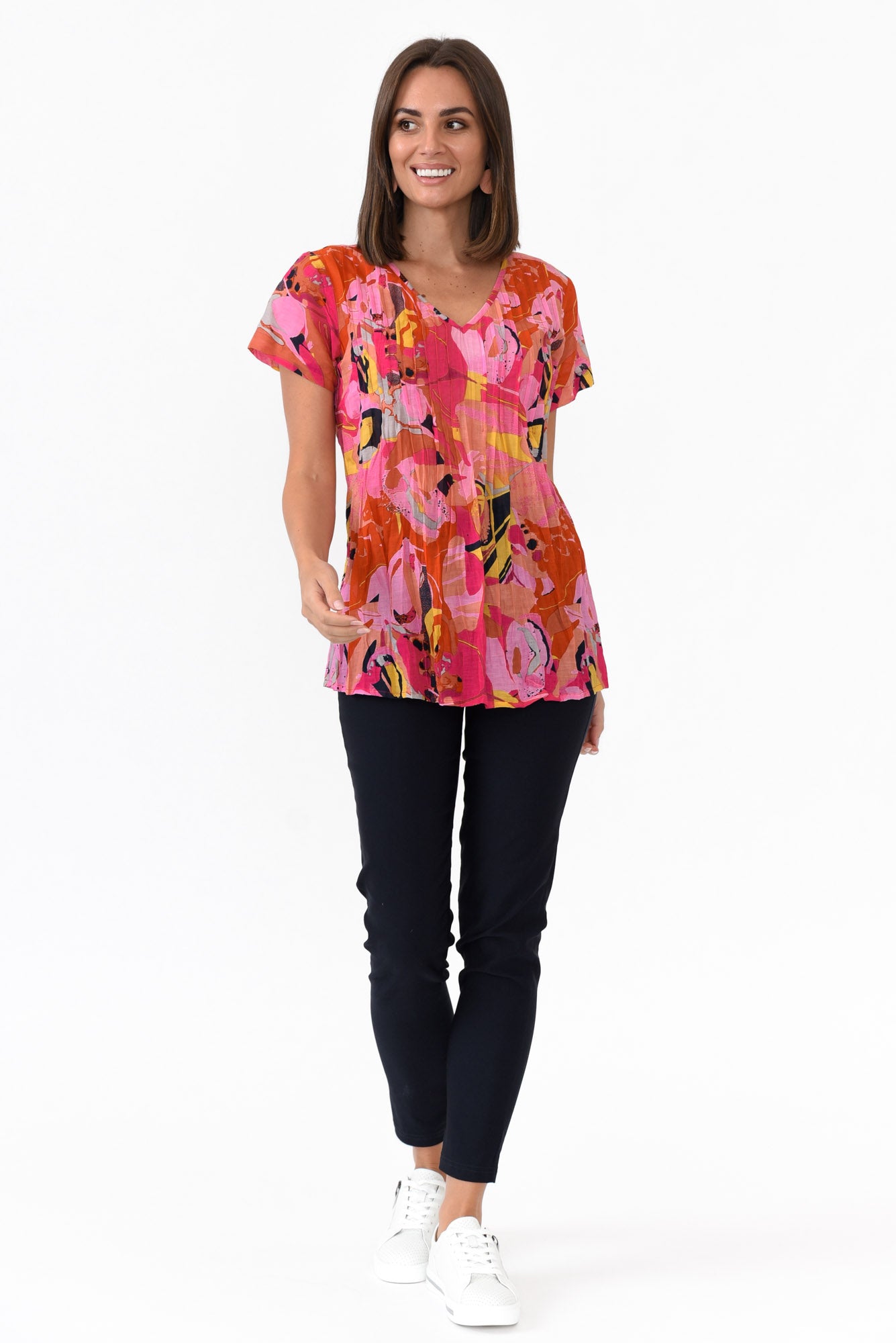 Fia Pink Poppy Cotton Top