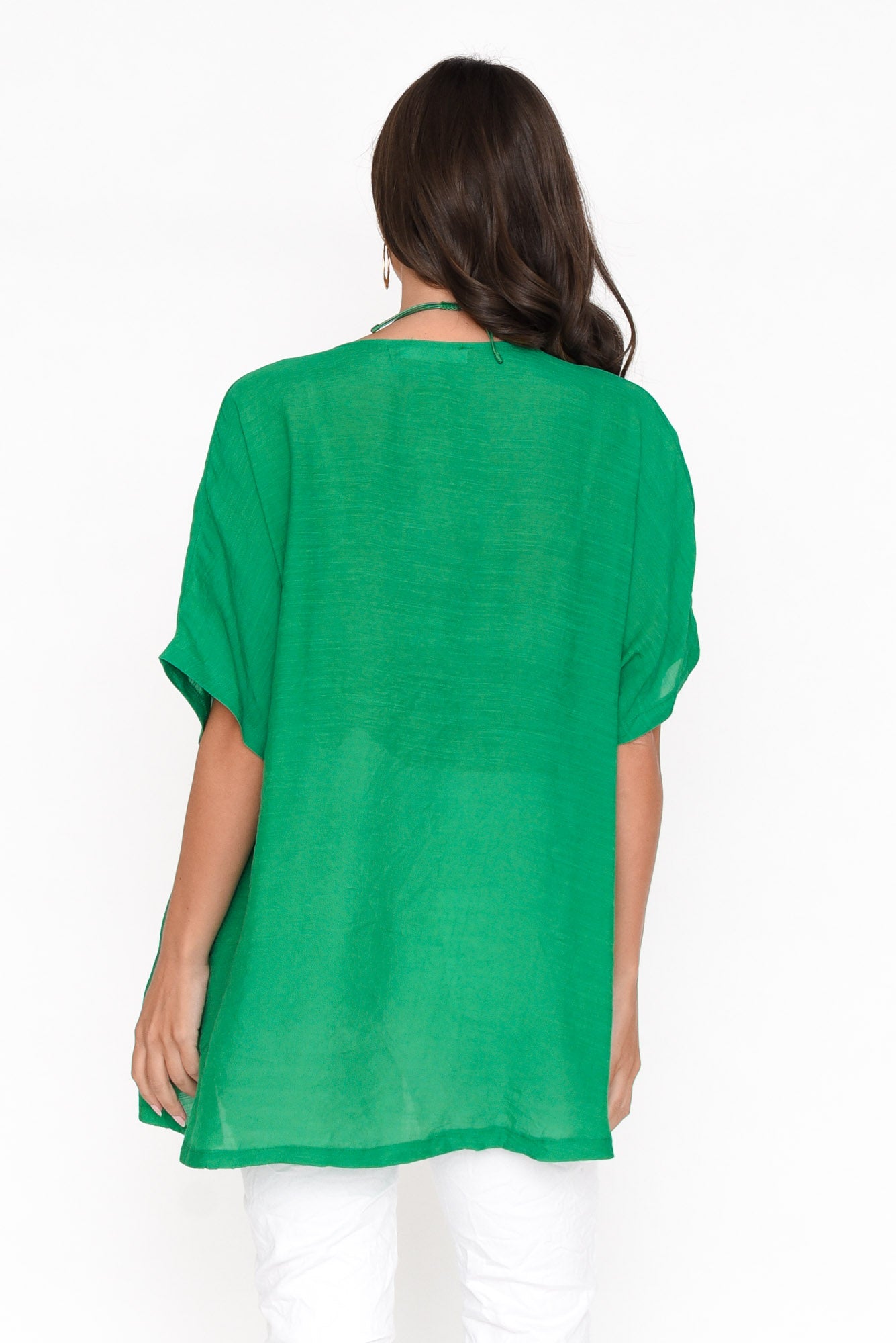 Elvira Green Drape Top
