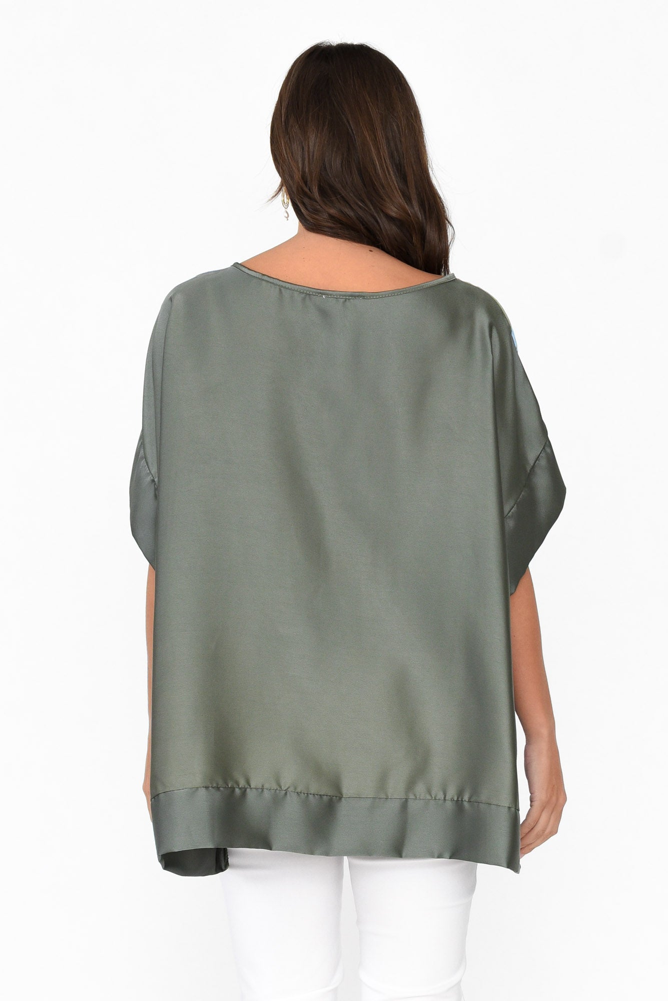 Terni Khaki Floral Gloss Top