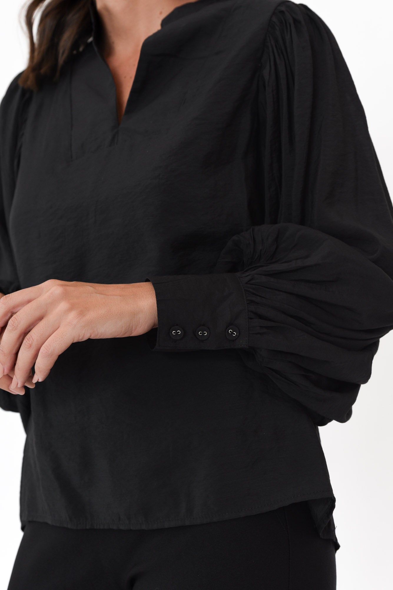 Kane Black Cotton Blend Top
