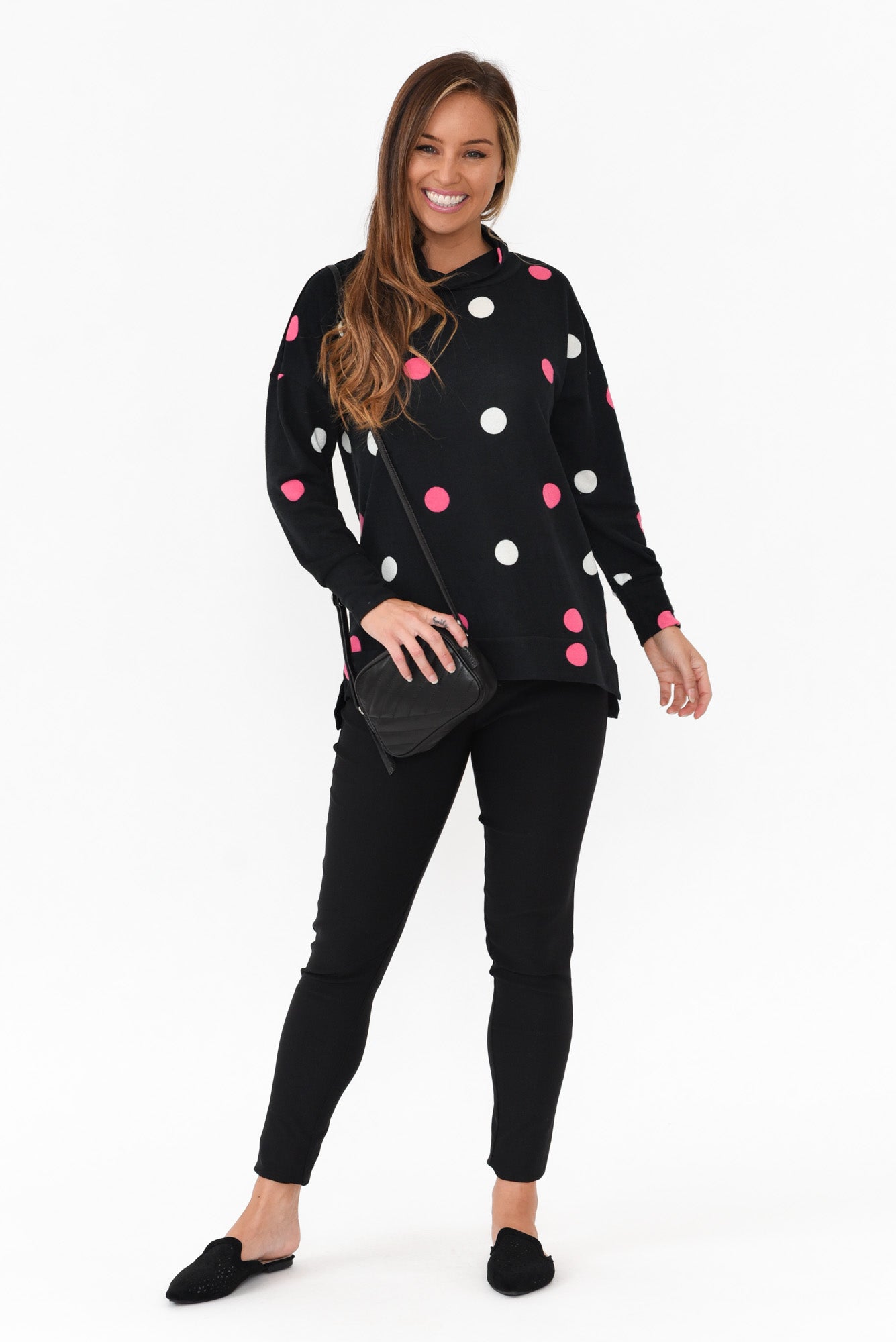 Ryland Pink Spot Cotton Blend Knit Jumper