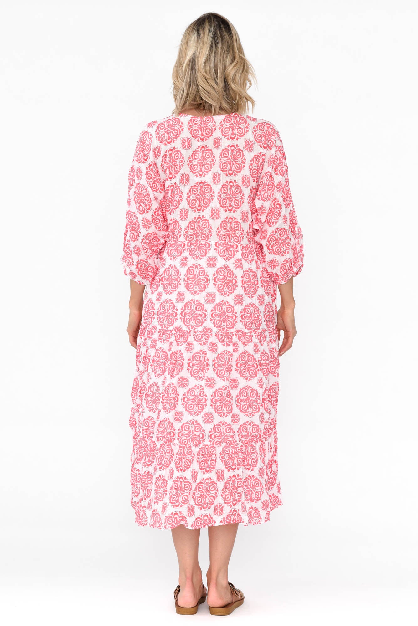 Weston Red Fiesta Cotton Midi Dress